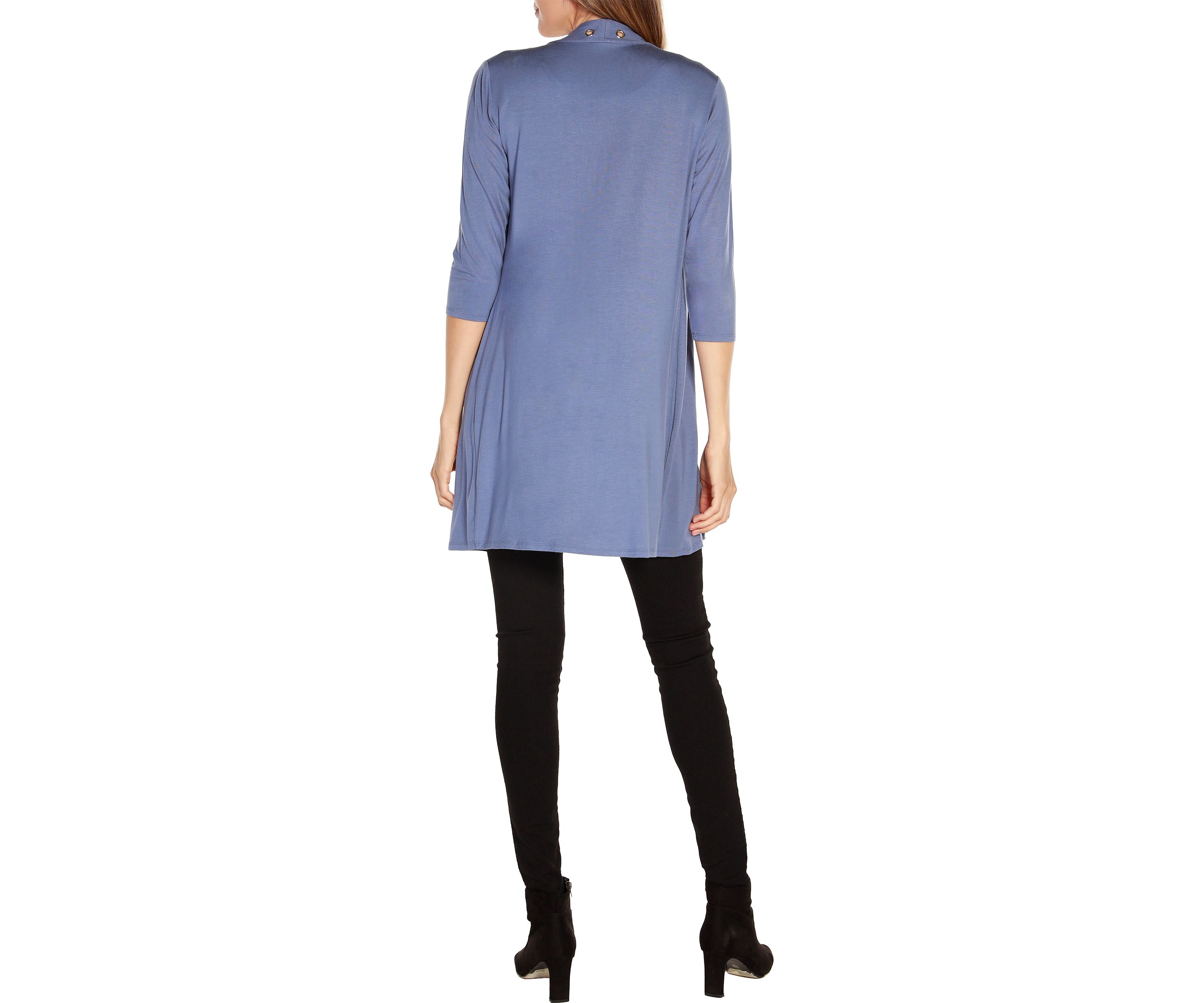 Grommet-Trim Duster Cardigan