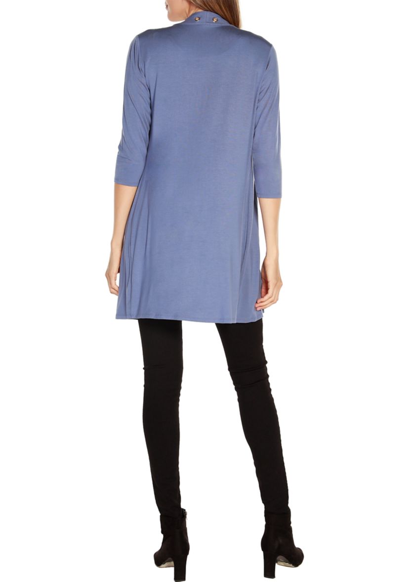 Grommet-Trim Duster Cardigan