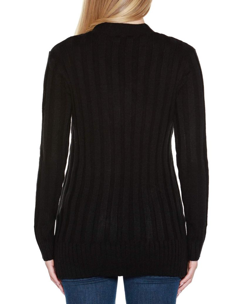 Button-Front Cable Cardigan Sweater