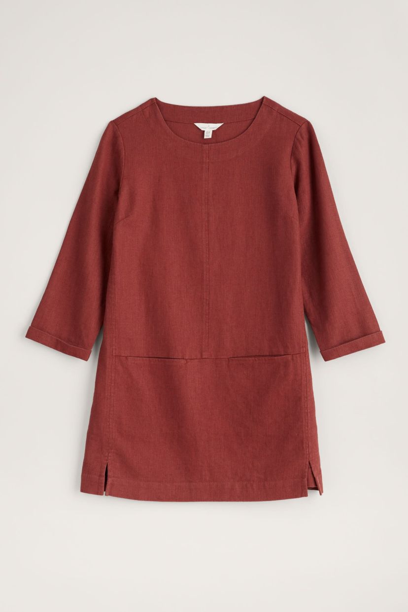 St Agnes Clay Ramie Blend Tunic Red