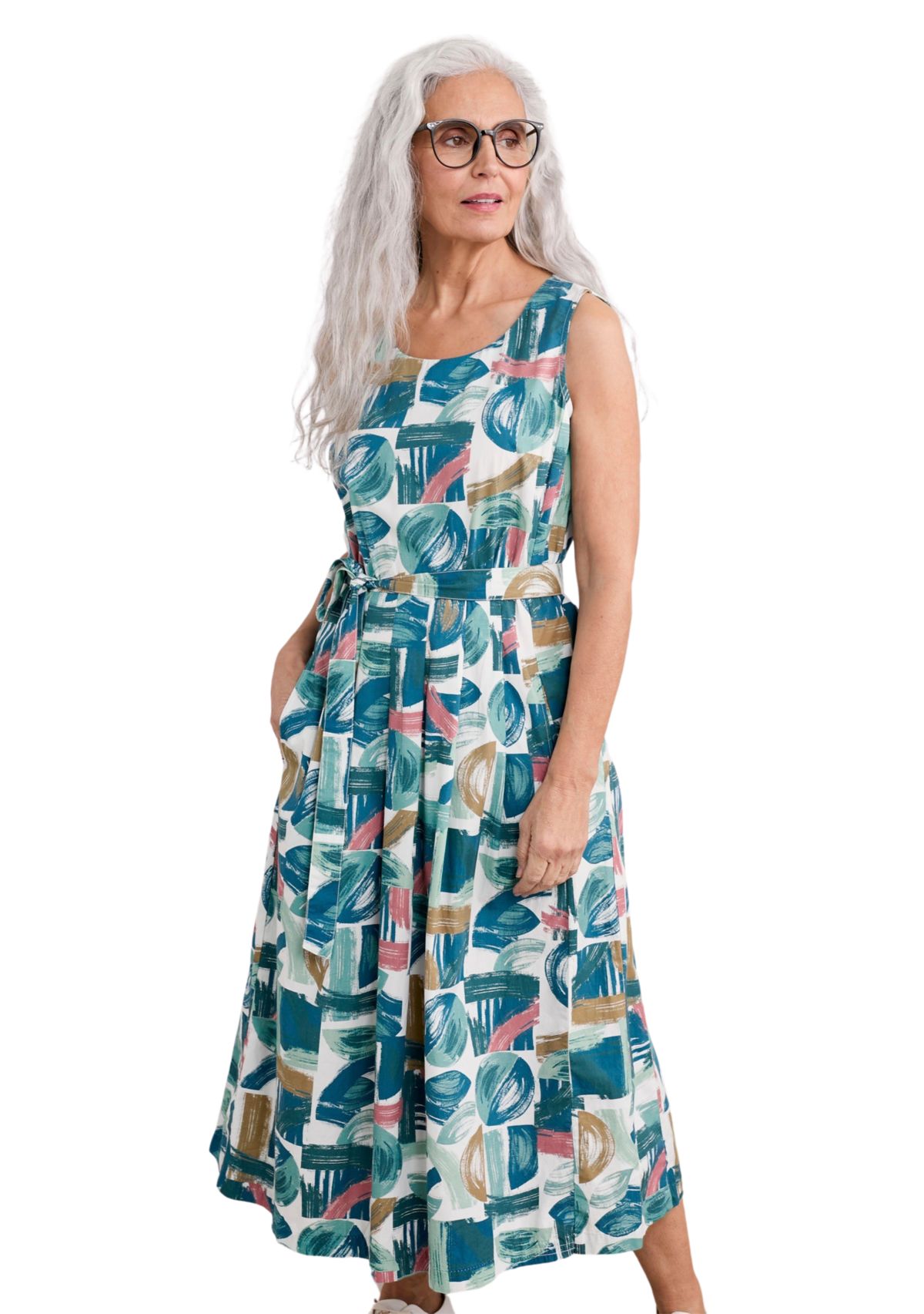 Womens Belle Fit-and-flare Midi Dress