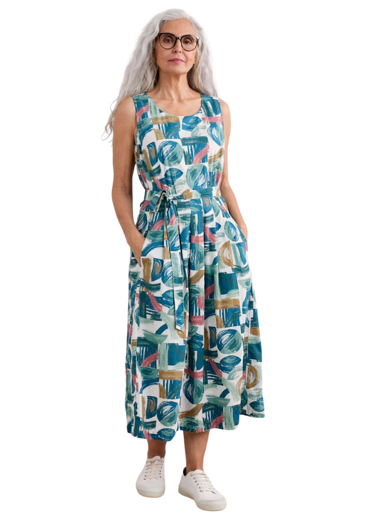 Womens Belle Fit-and-flare Midi Dress