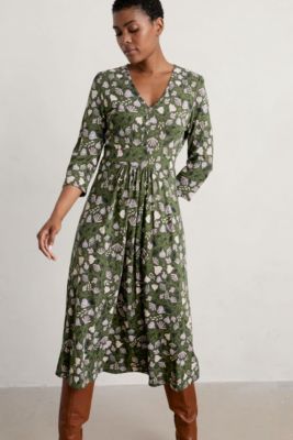 Seasalt Cornwall Carwynnen 3/4 Sleeve Dress Green | belk