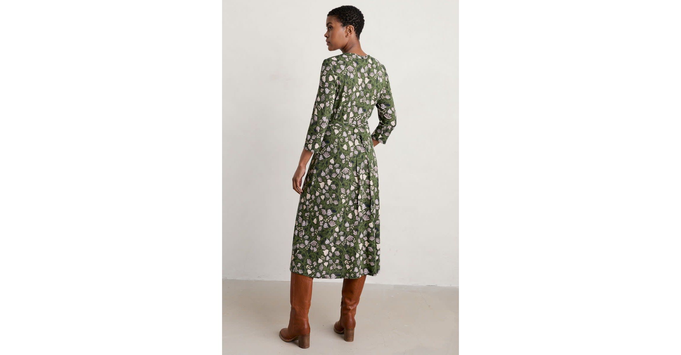 Carwynnen 3/4 Sleeve Dress Green