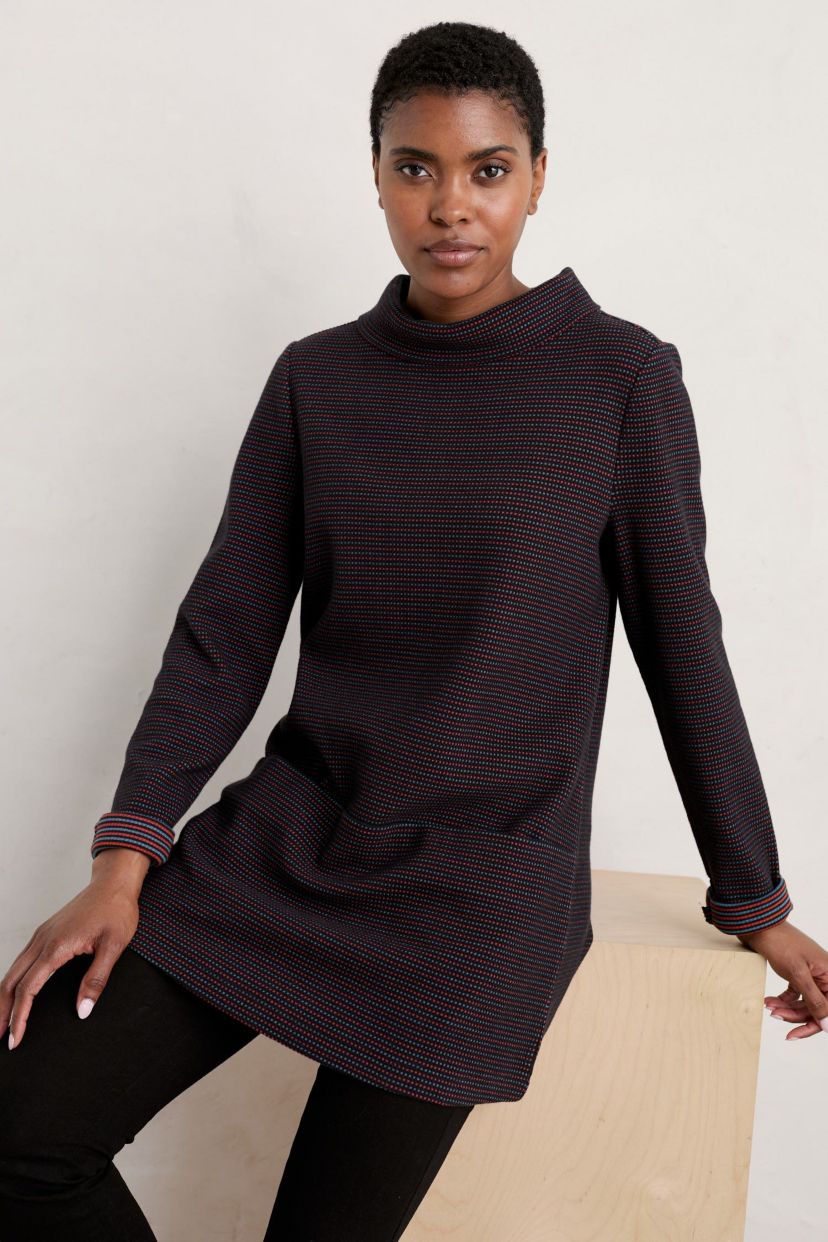 Mawgan Porth Jacquard Jersey Tunic Black