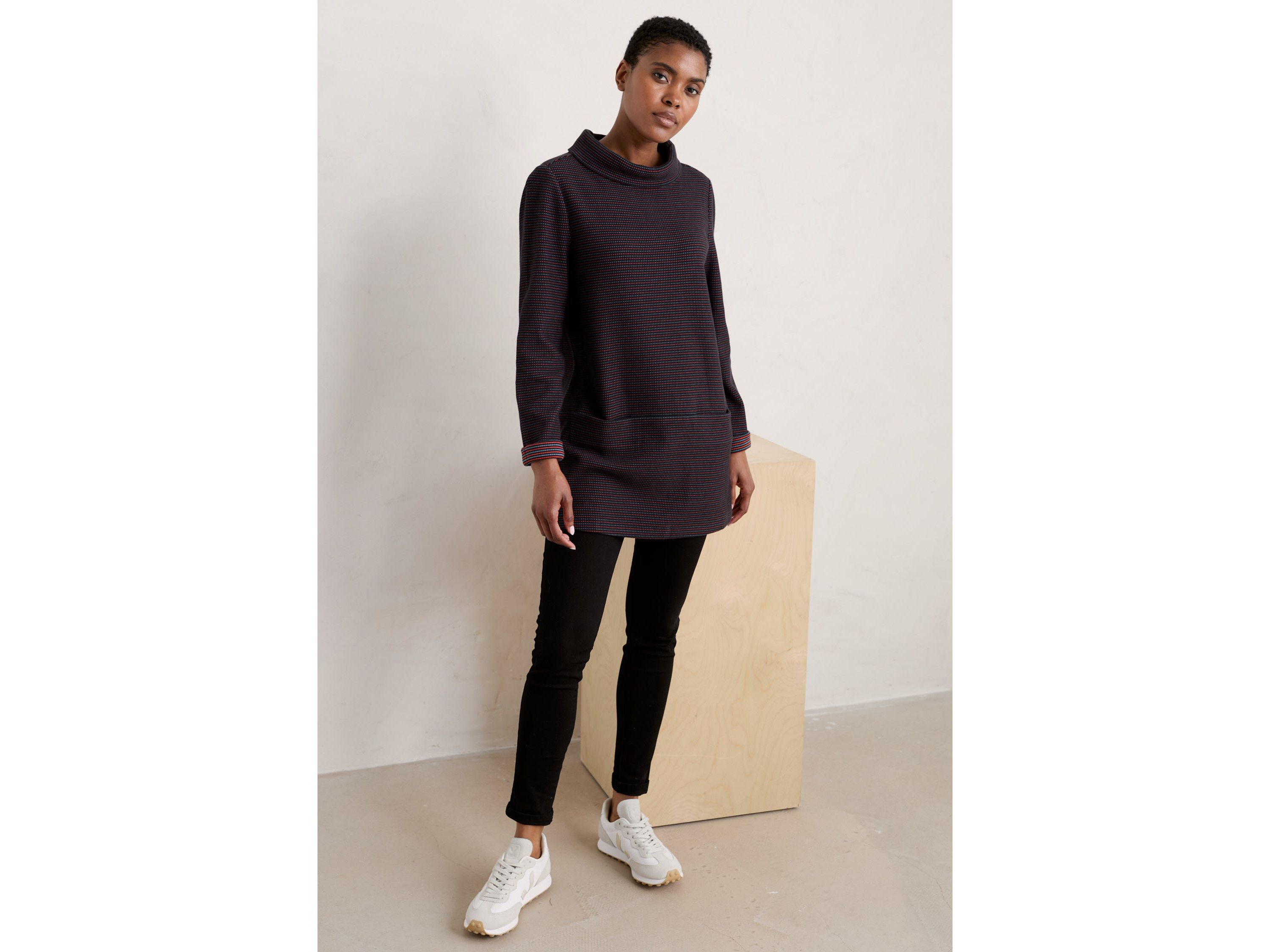 Mawgan Porth Jacquard Jersey Tunic Black