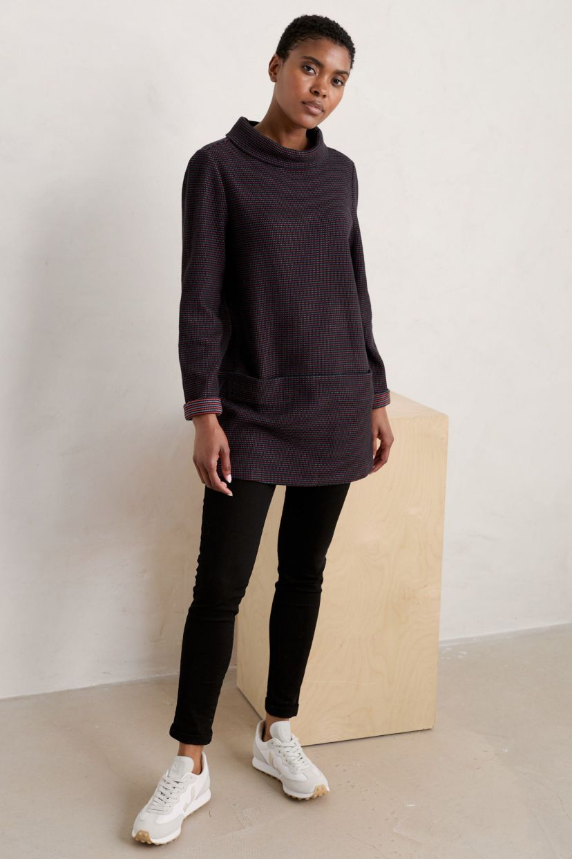 Mawgan Porth Jacquard Jersey Tunic Black
