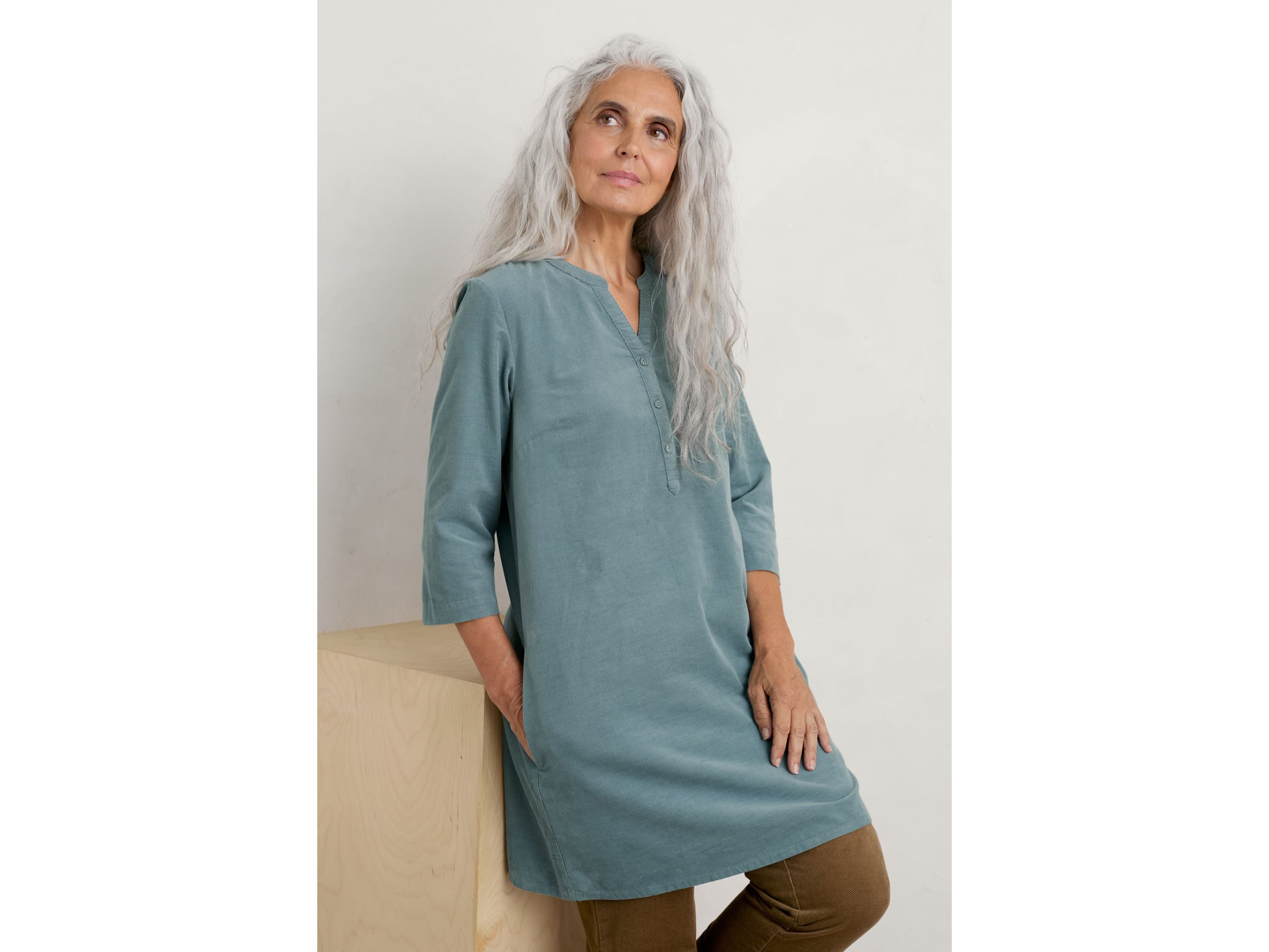 South Terrace Needlecord Tunic Blue