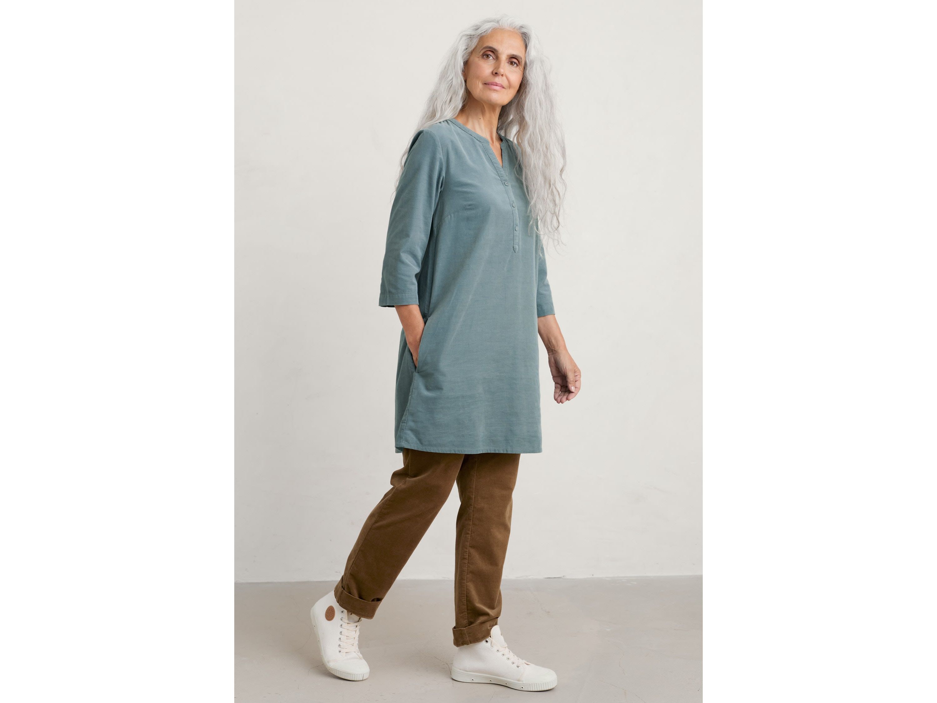 South Terrace Needlecord Tunic Blue