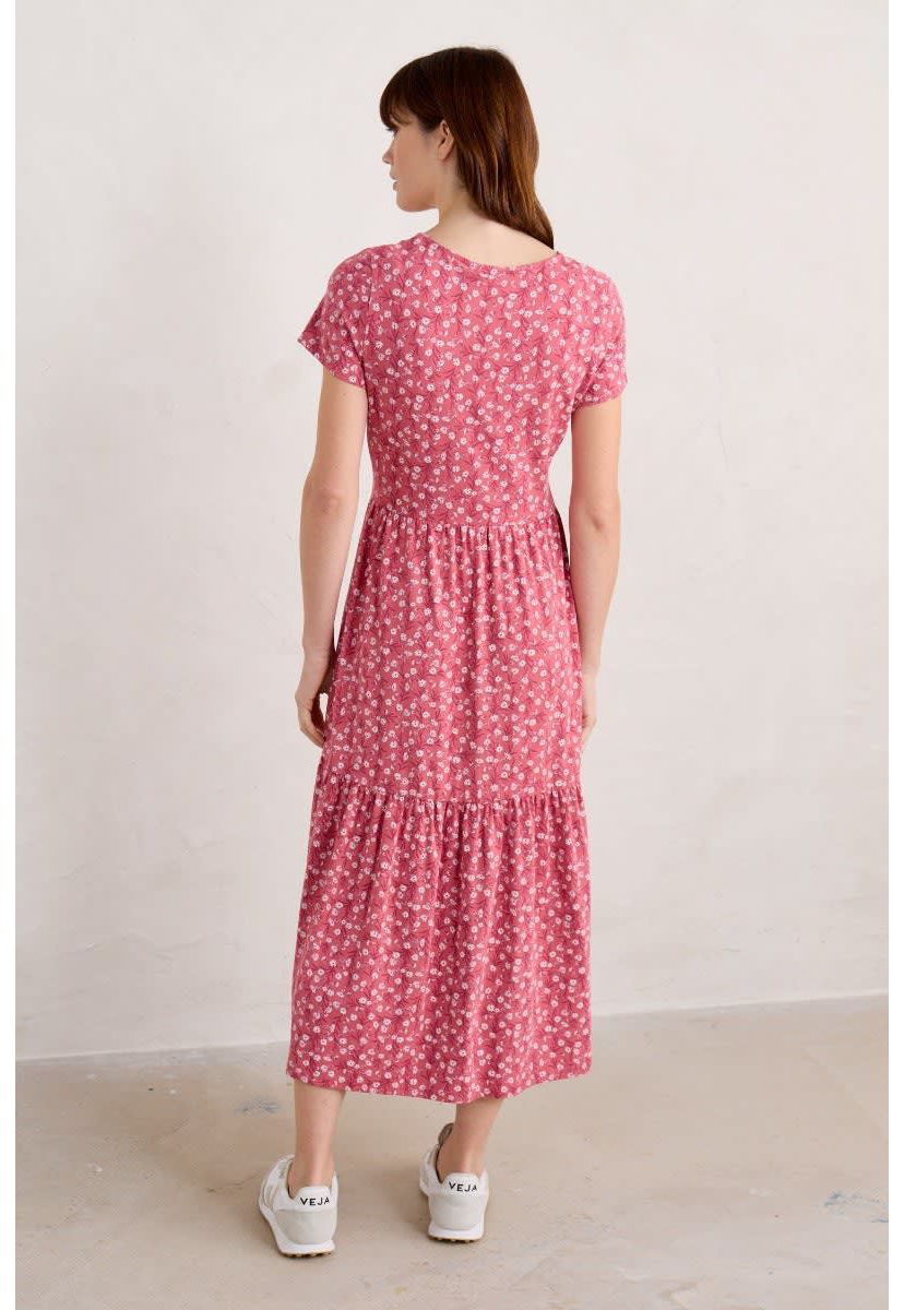 Seasalt Cornwall Tor View Short Sleeve Tiered Jersey Dress | Belk