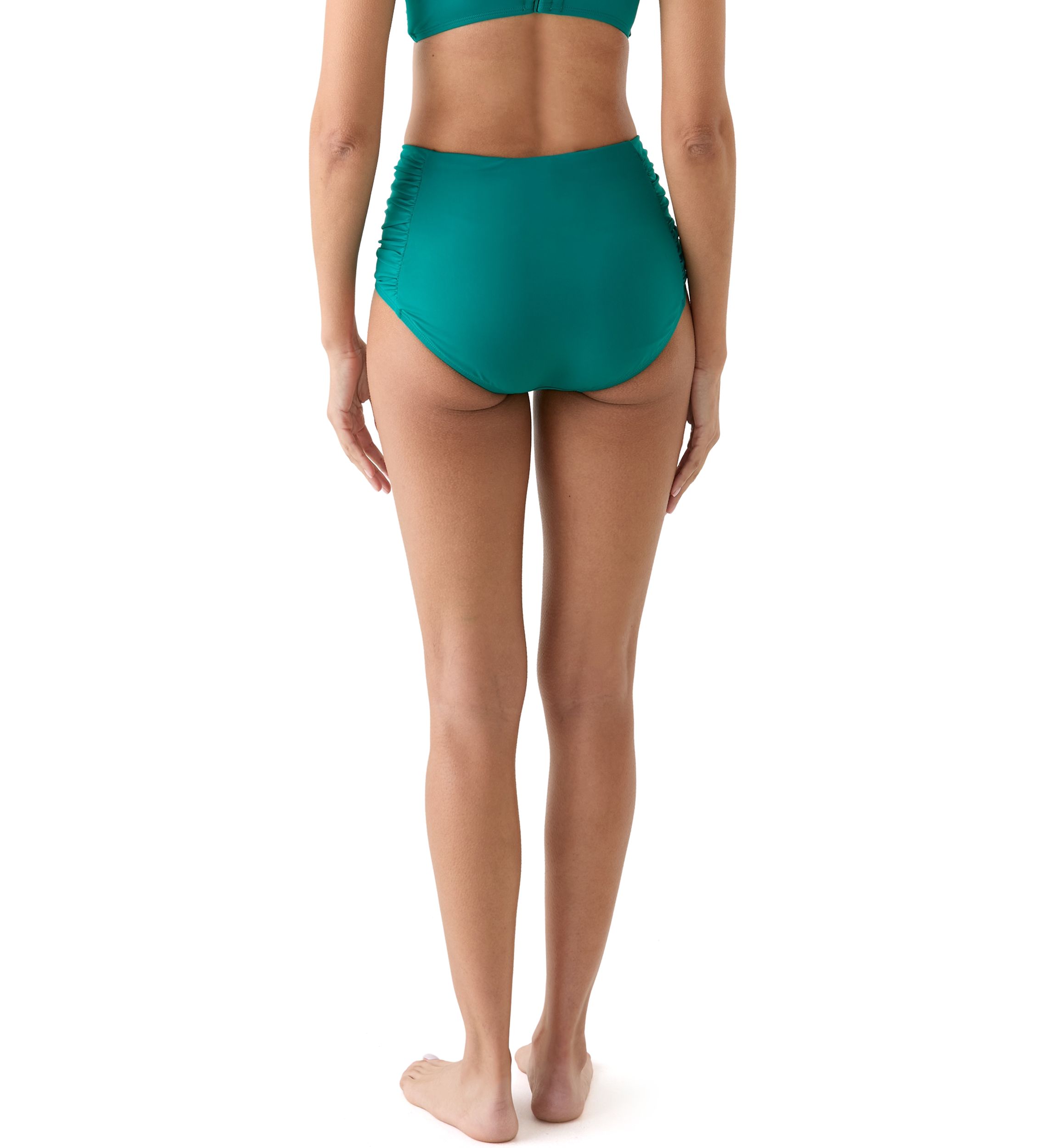 Solid Shirred Comfort Swim Bottoms