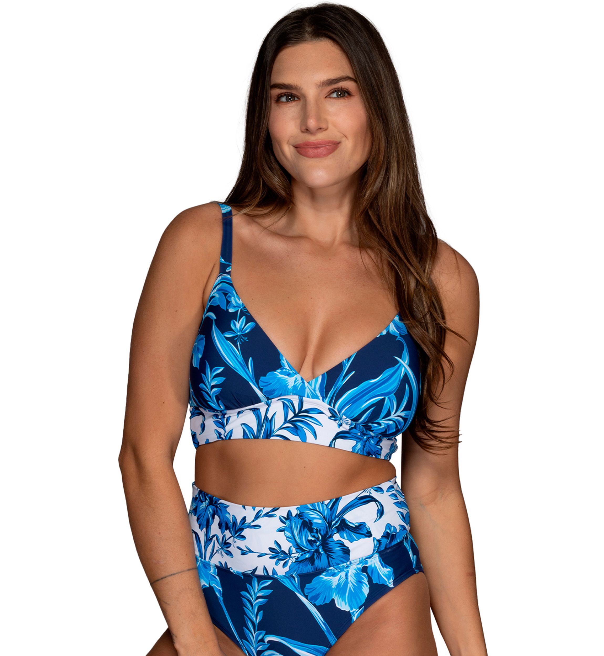 Botanical Bloom Surplice Midkini Swim Top 