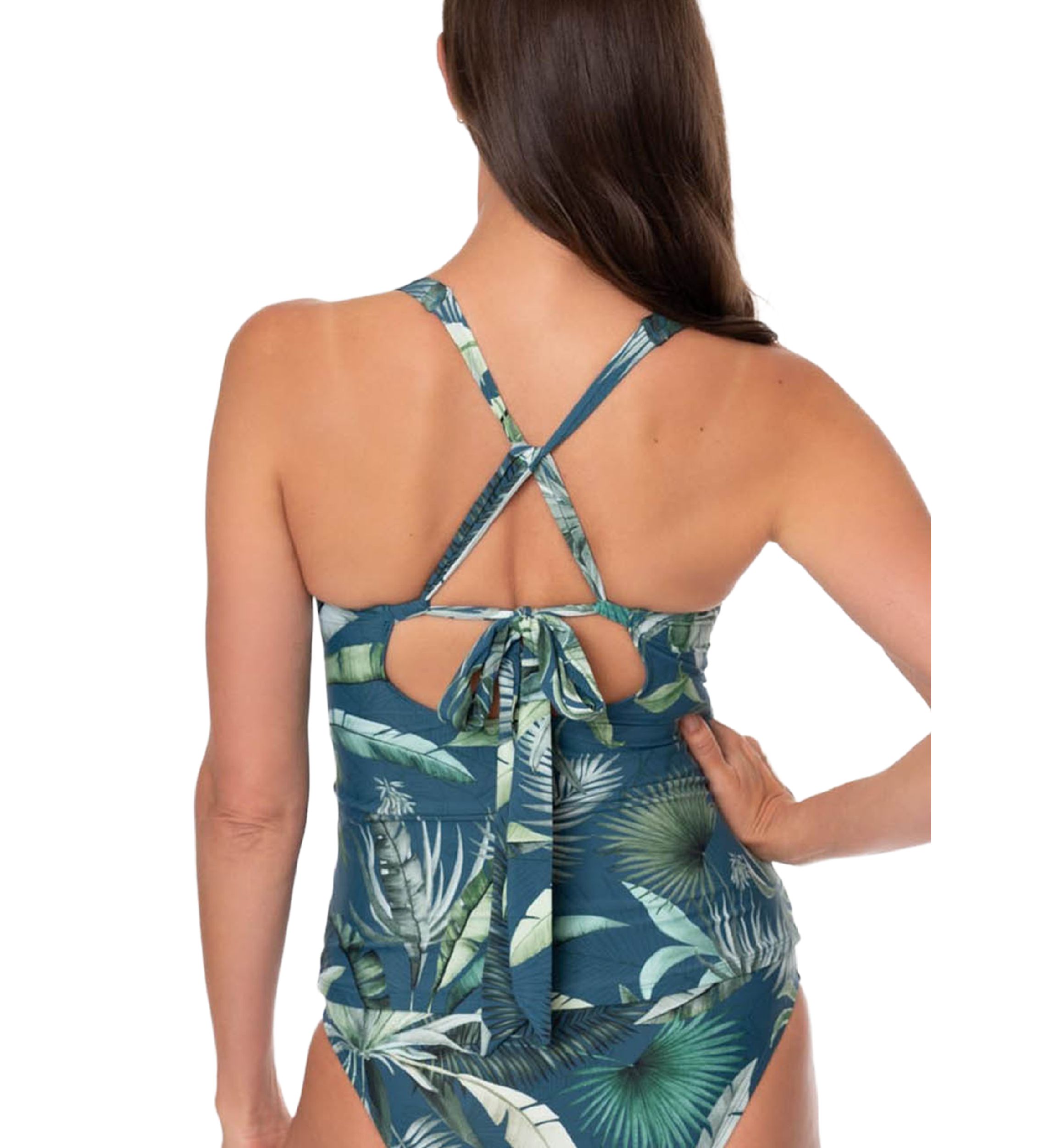 Jantzen Women's Palm Toile Louise Wrap Tankini Swim Top | Belk