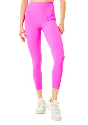 90 Degree by Reflex Women's Size XS Cropped Leggings Yoga Capri Neon Hot  Pink