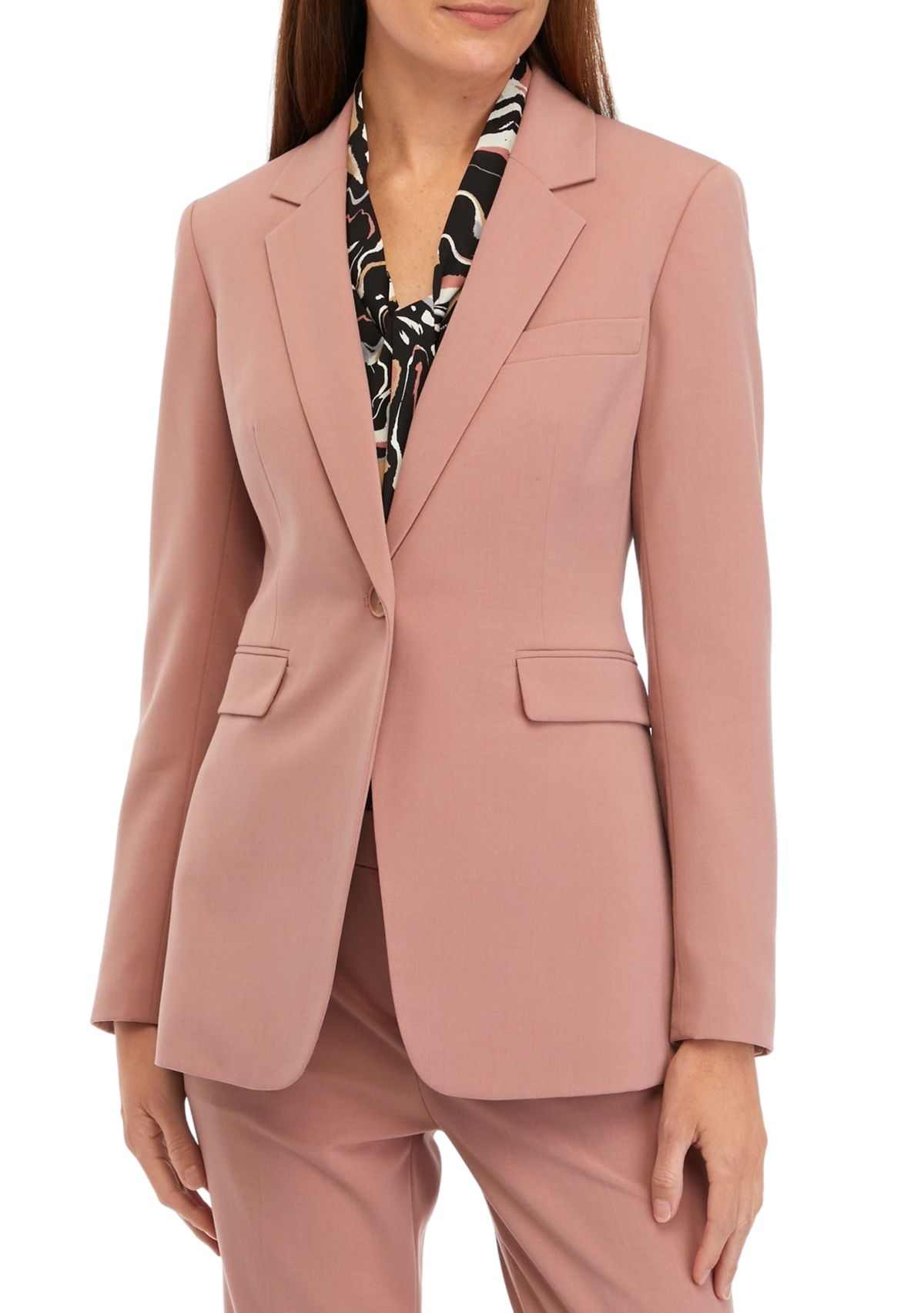 Petite Bi-Stretch One Button Blazer