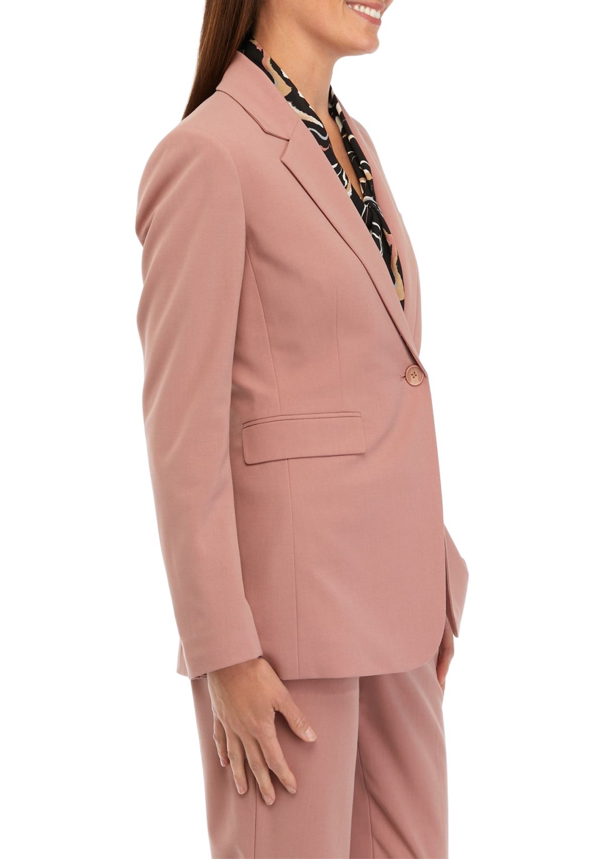 Petite Bi-Stretch One Button Blazer