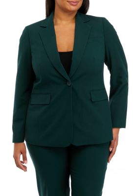 Plus Size - Studio Refined Crepe Embroidered Classic Fit Blazer - Torrid