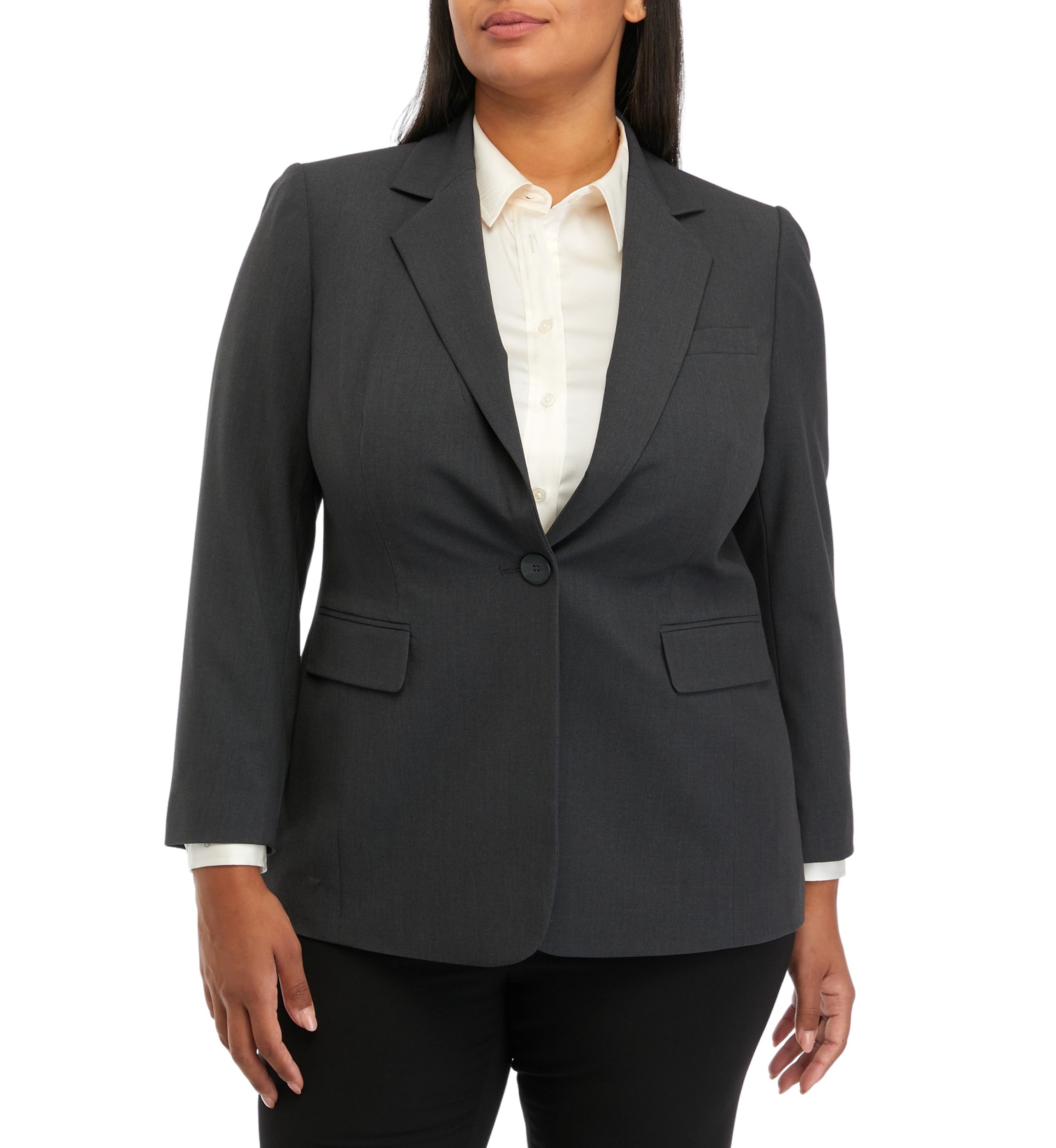 Plus Size Notch Collar Jacket