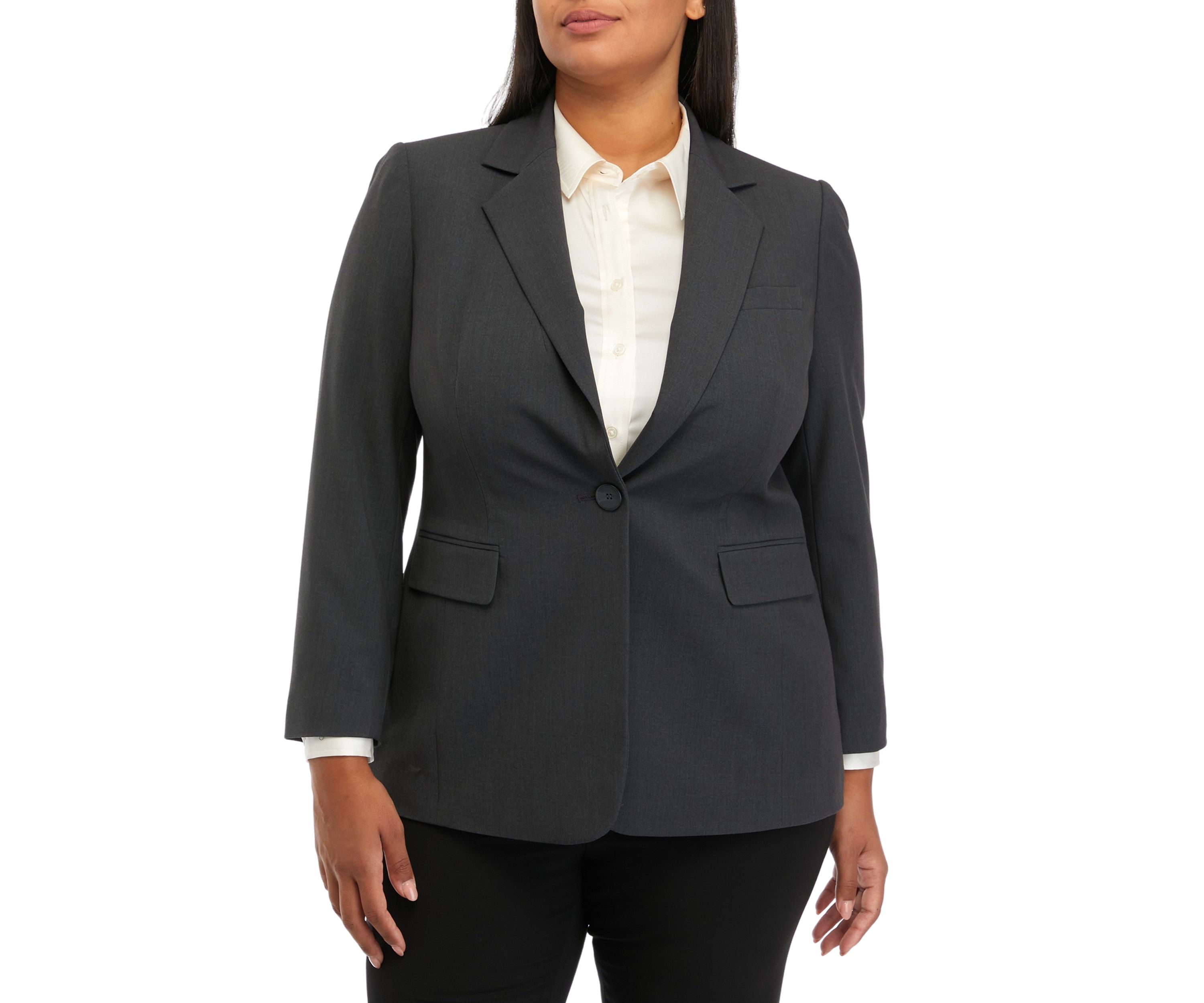 Plus Size Notch Collar Jacket