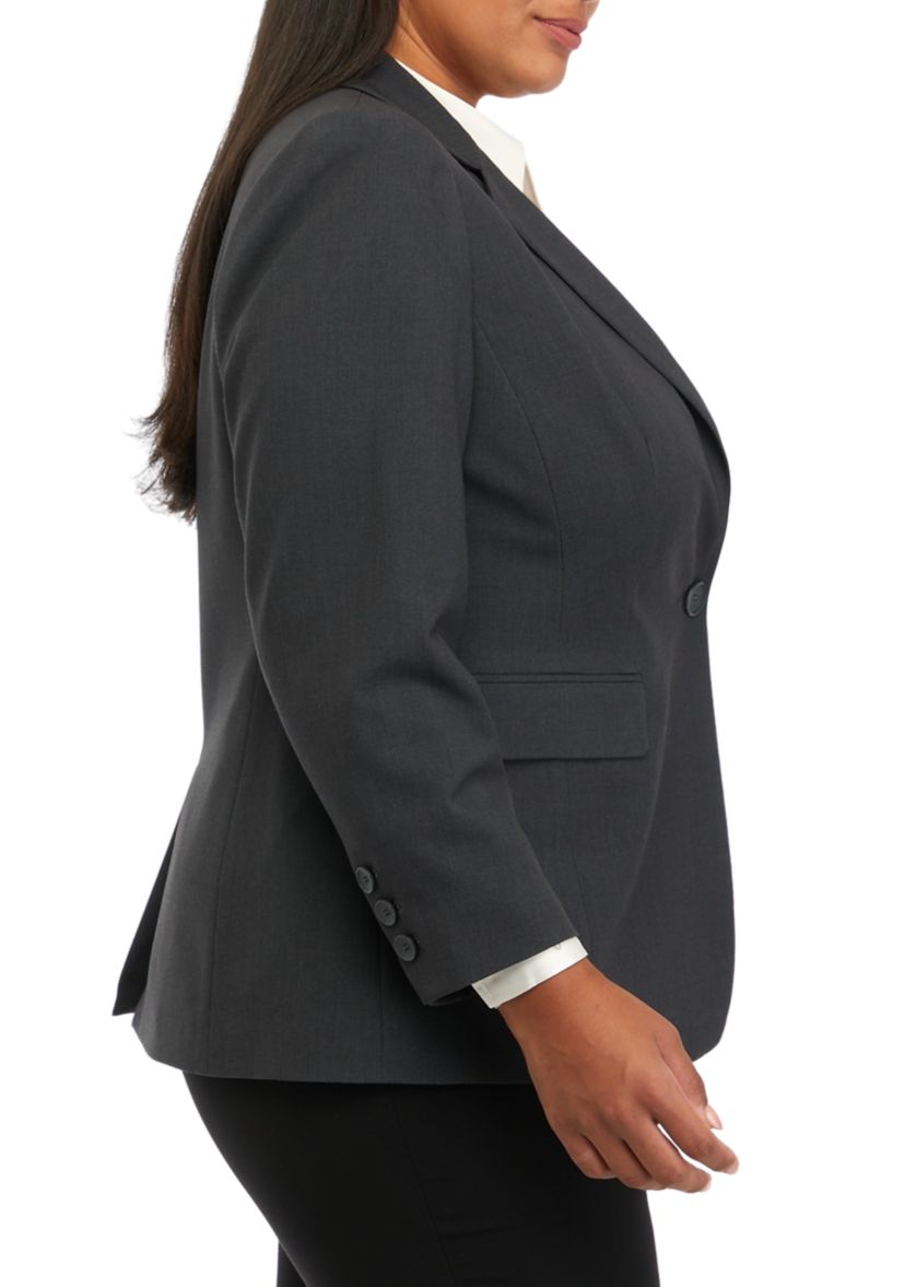 Plus Size Notch Collar Jacket