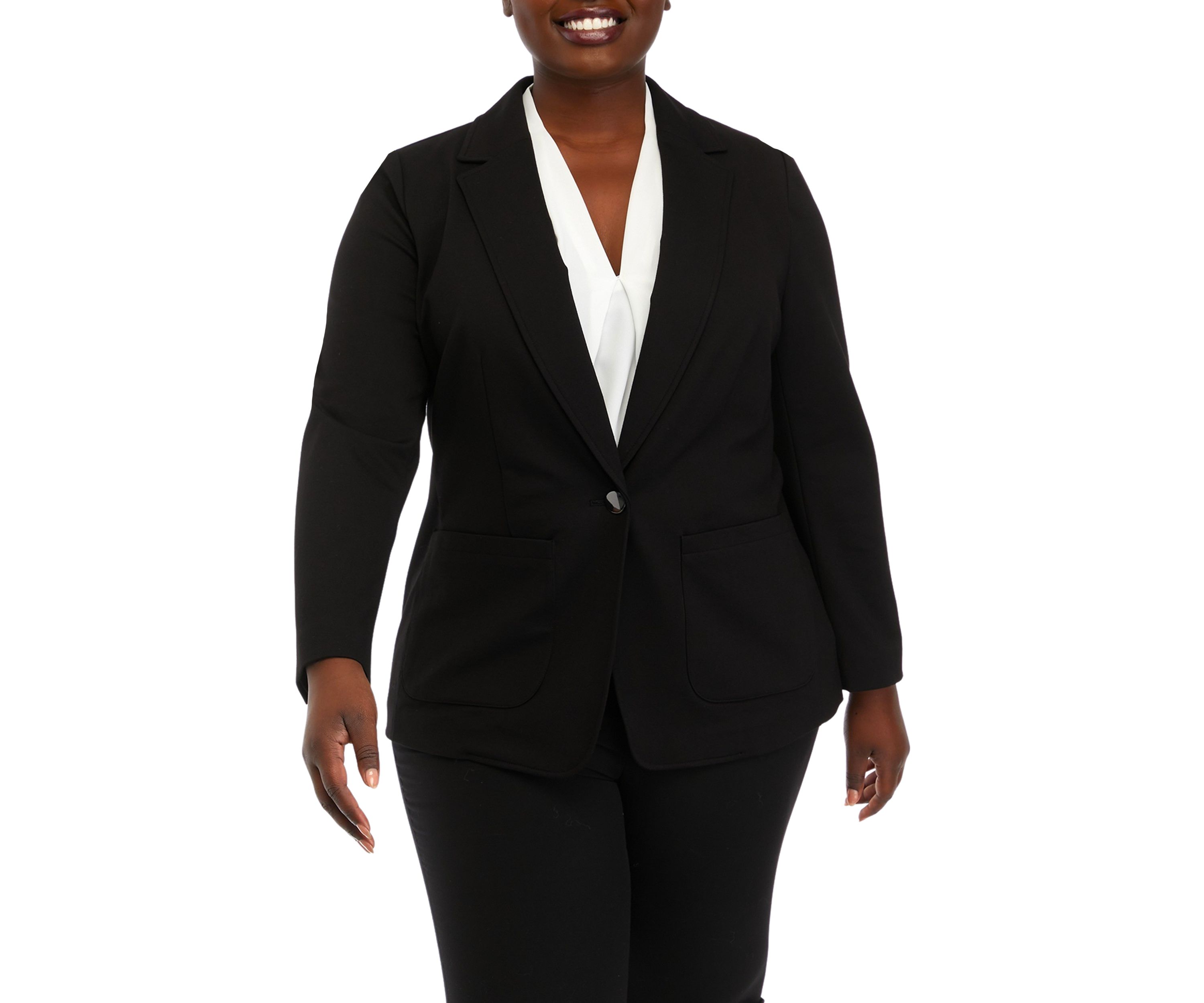 Plus Size Patch Pocket Blazer