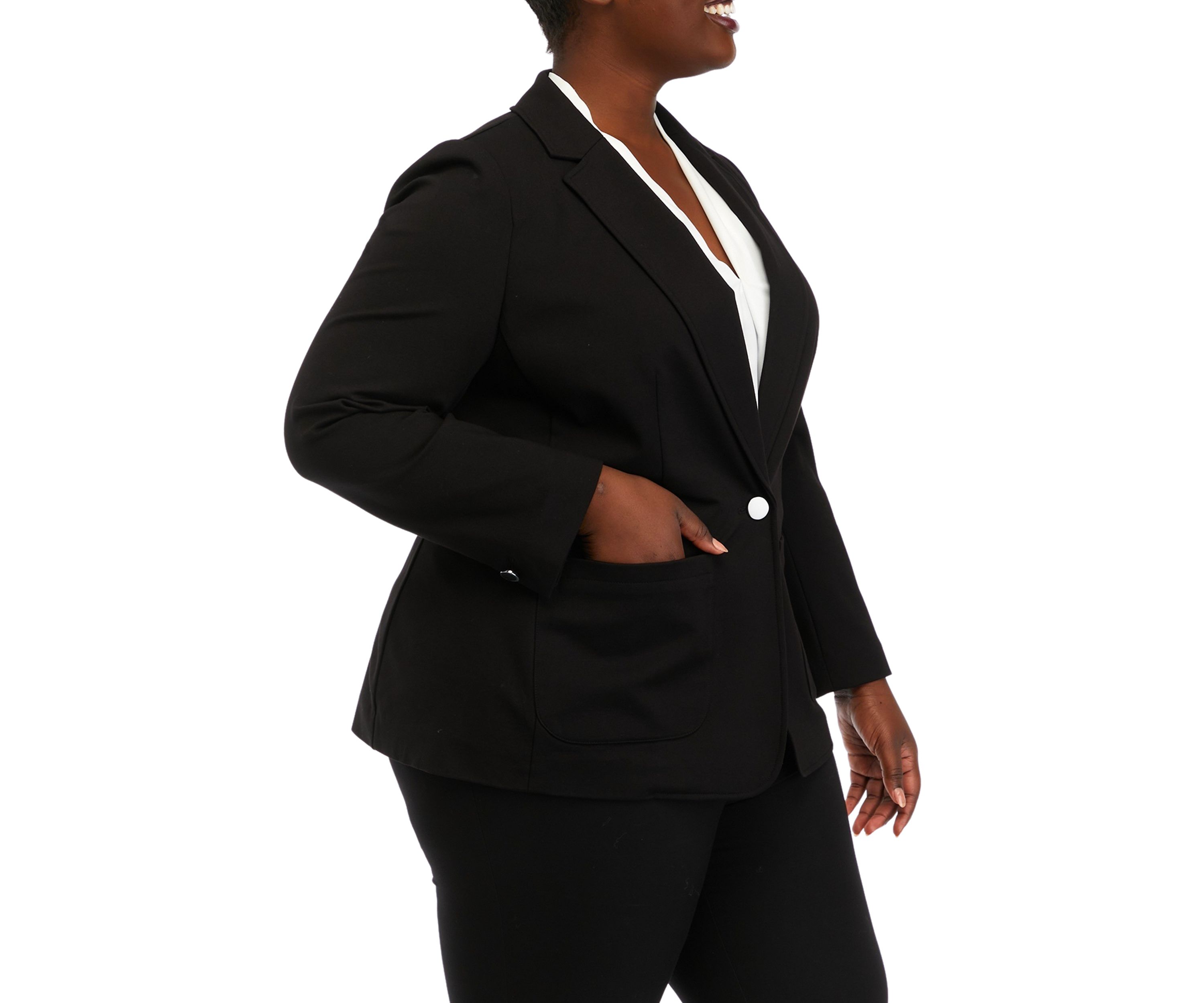 Plus Size Patch Pocket Blazer