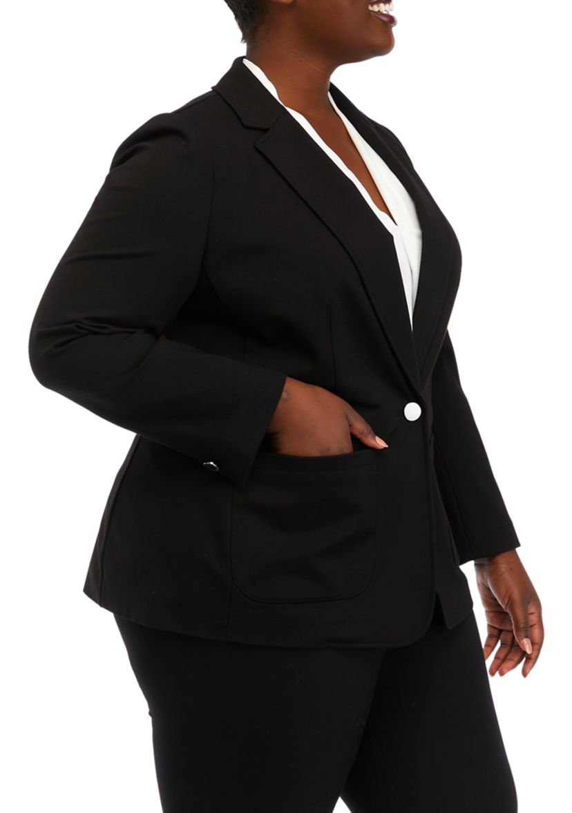 Plus Size Patch Pocket Blazer