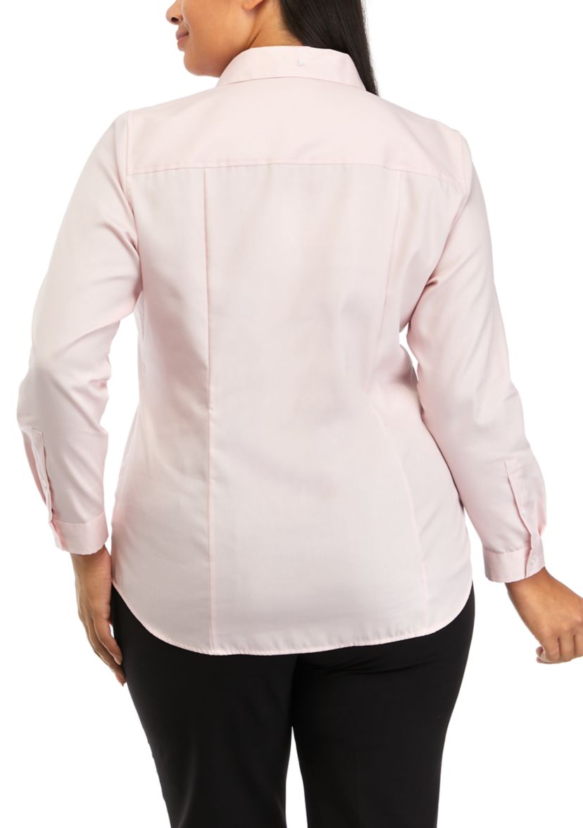 Plus Size Easy Care Button Front Shirt