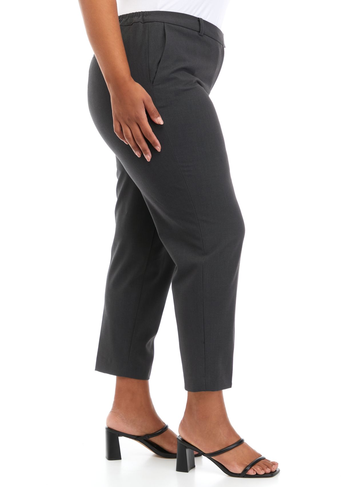 Plus Size Bi Stretch Slim Ankle Pants