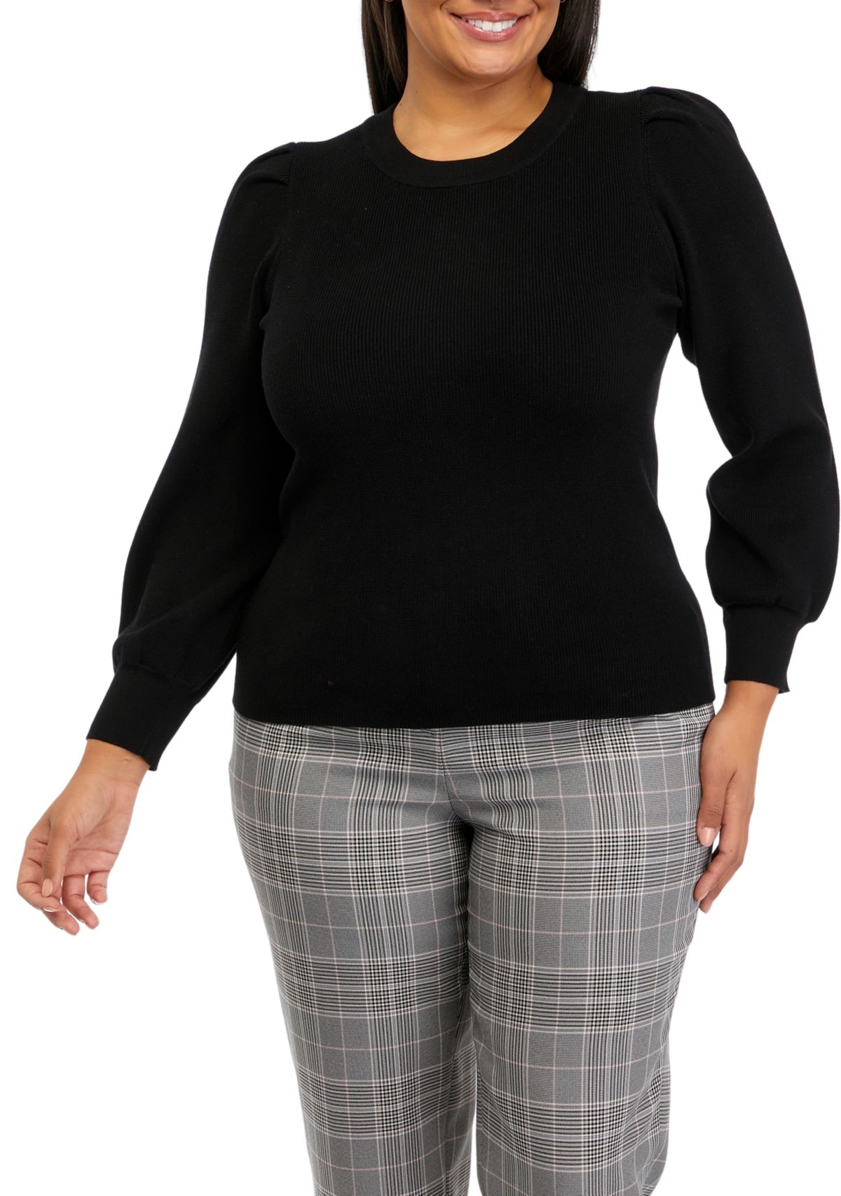 Plus Size Puff Sleeve Sweater