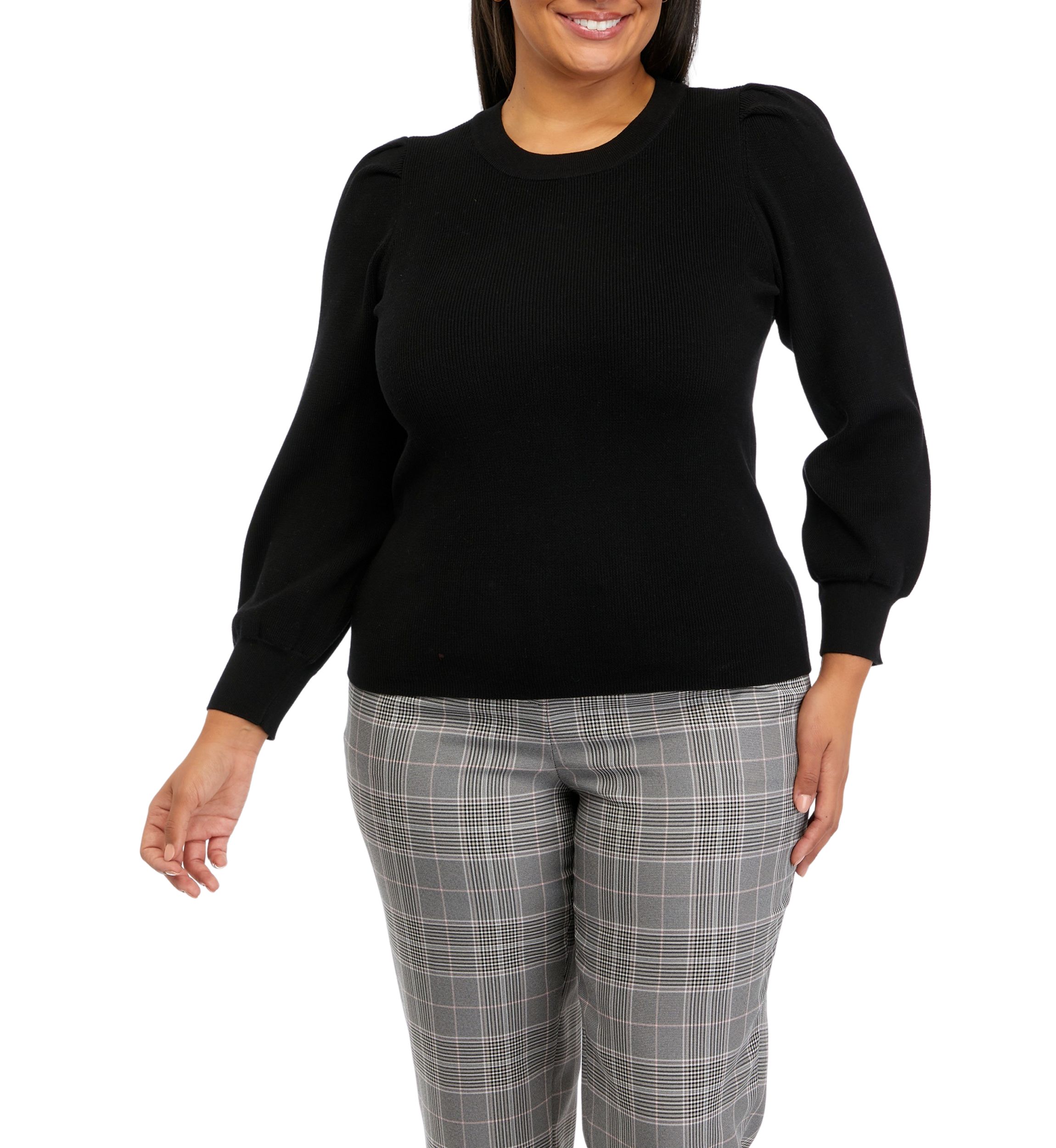Plus Size Puff Sleeve Sweater
