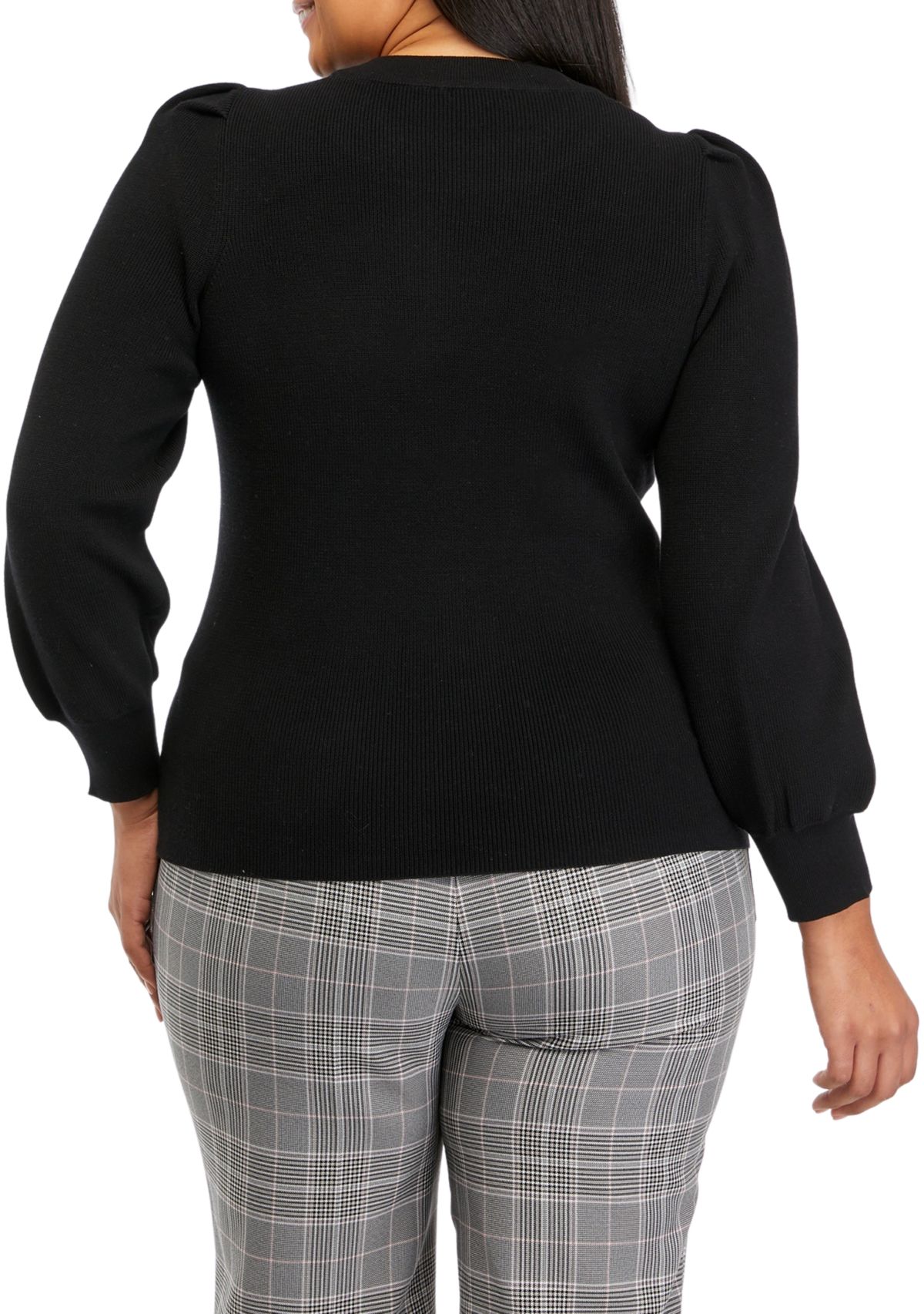 Plus Size Puff Sleeve Sweater