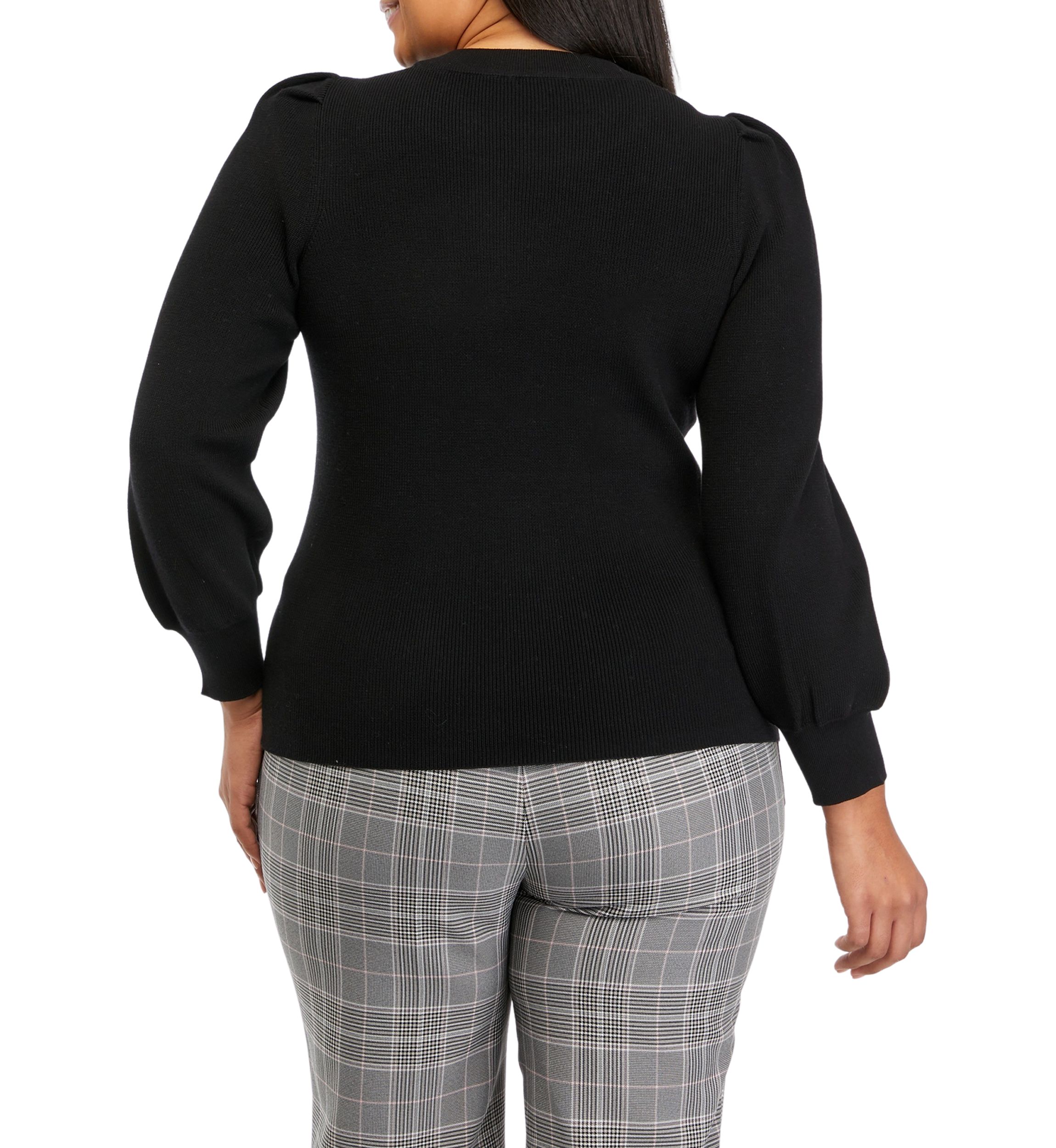 Plus Size Puff Sleeve Sweater