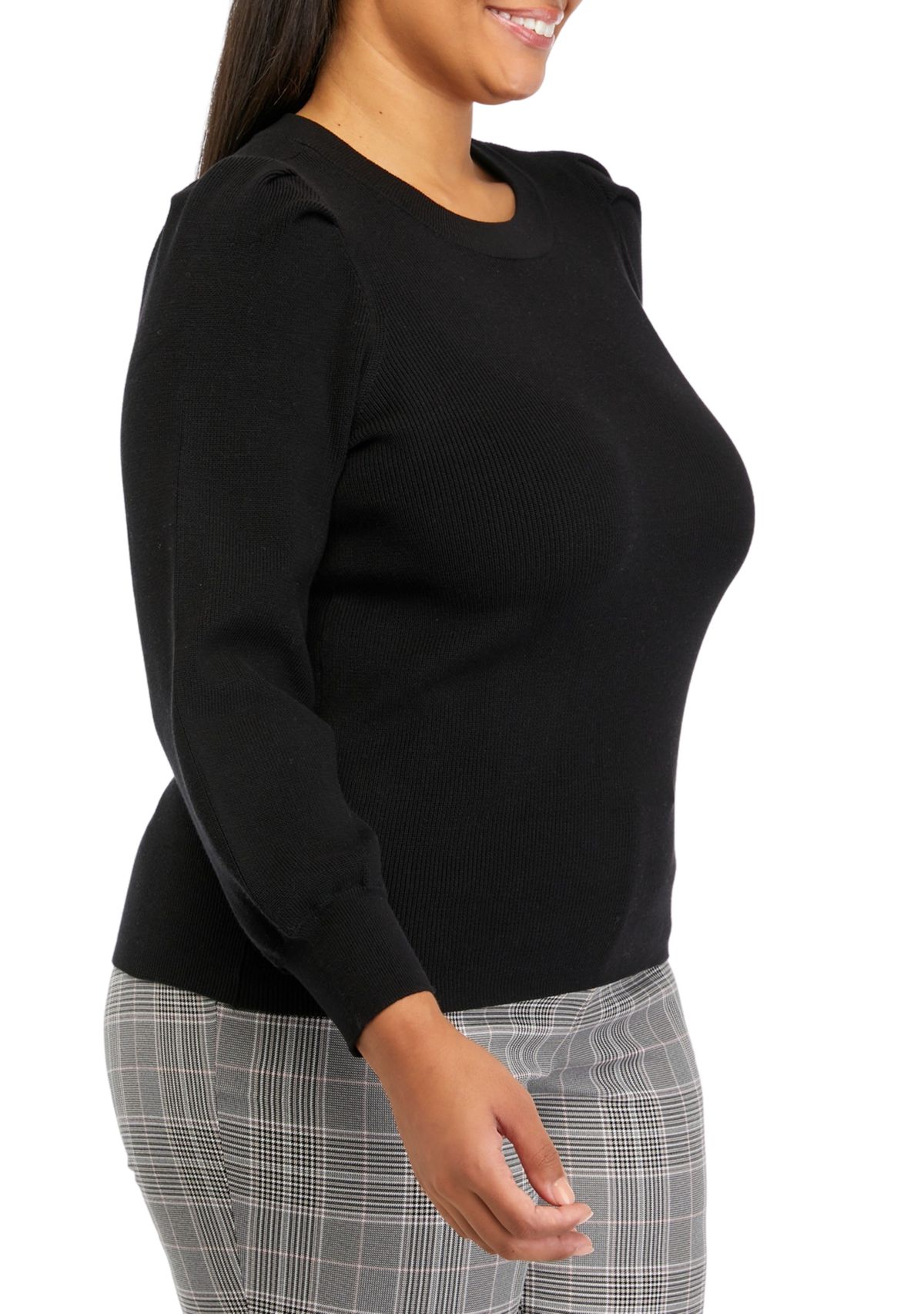 Plus Size Puff Sleeve Sweater