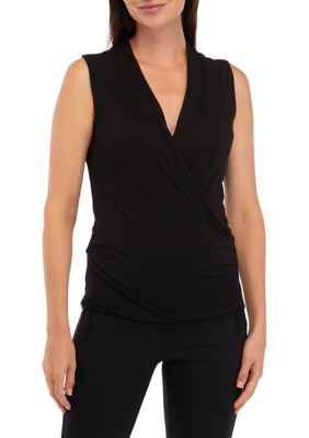 THE LIMITED Women's Petite Sleeveless Jersey Wrap Top