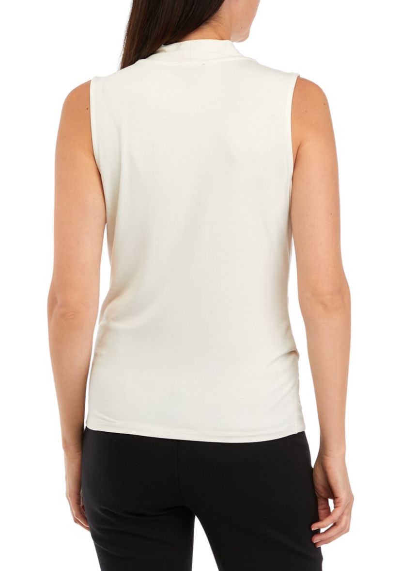 Petite Sleeveless Jersey Wrap Top