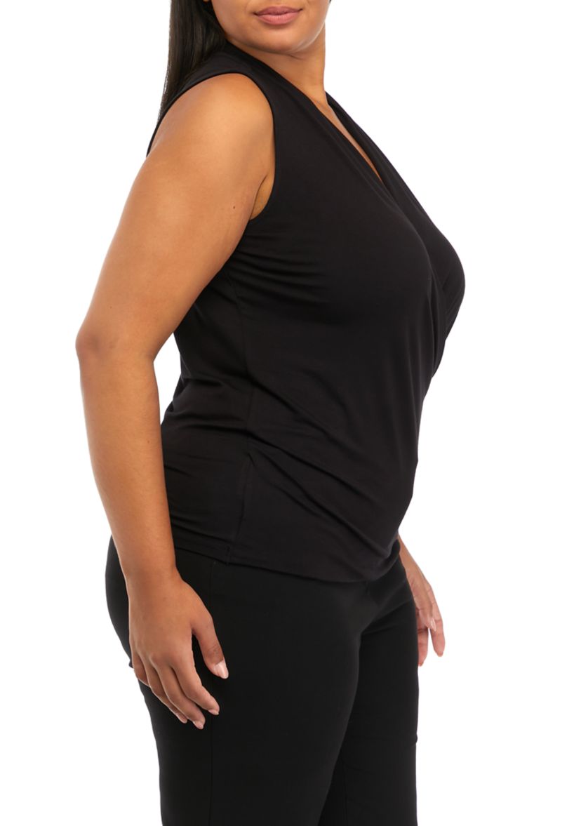 Plus Size Sleeveless Wrap Top