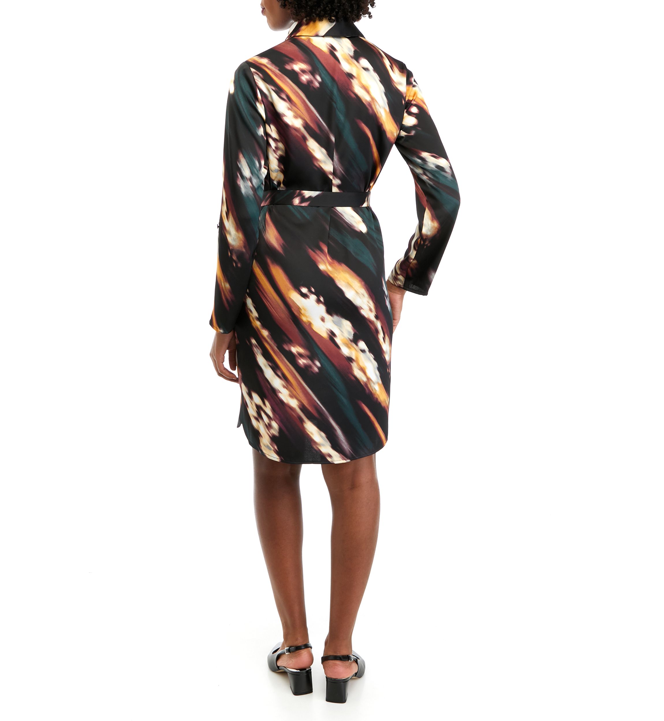 Petite Watercolor Print Shirtdress