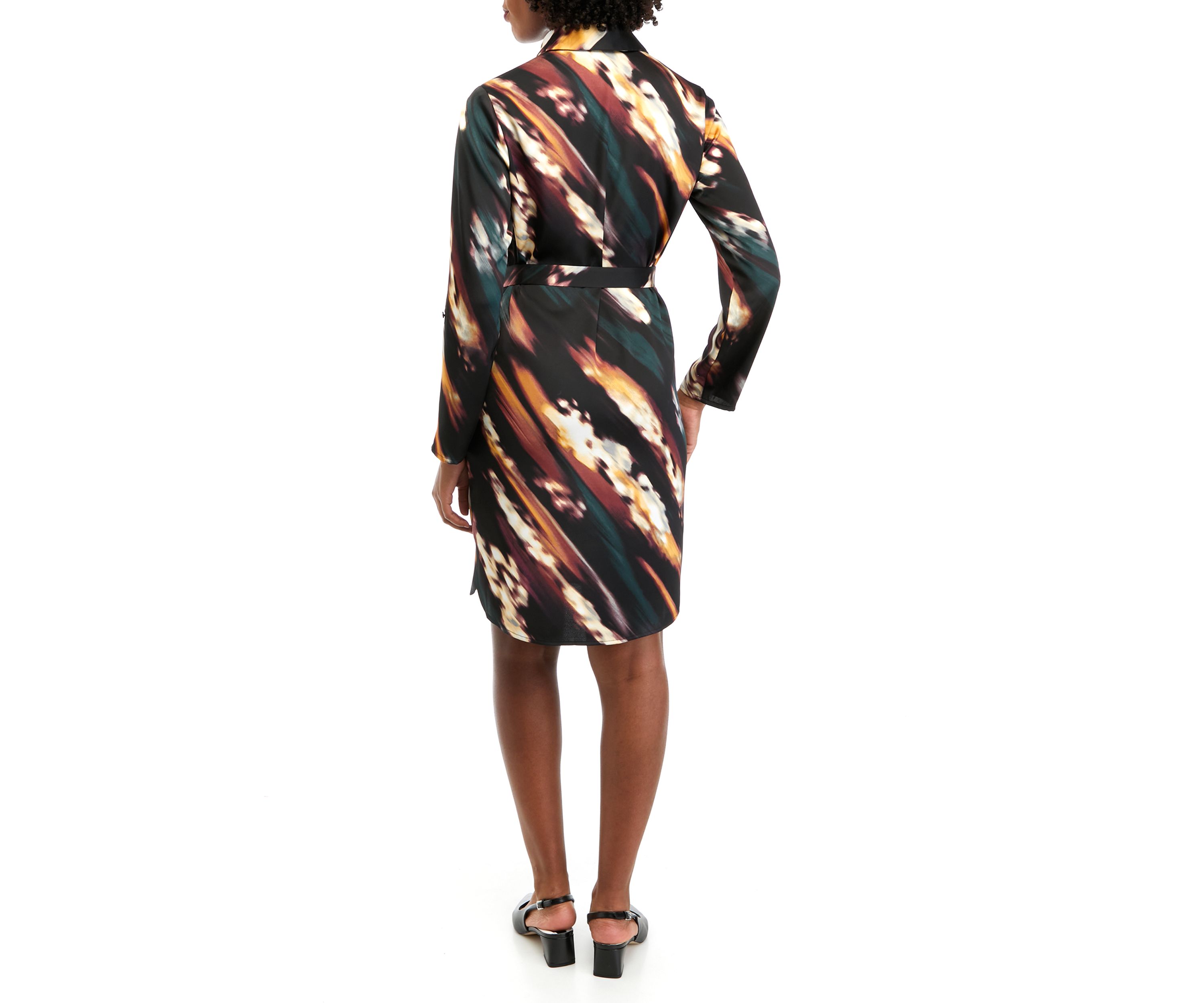 Petite Watercolor Print Shirtdress