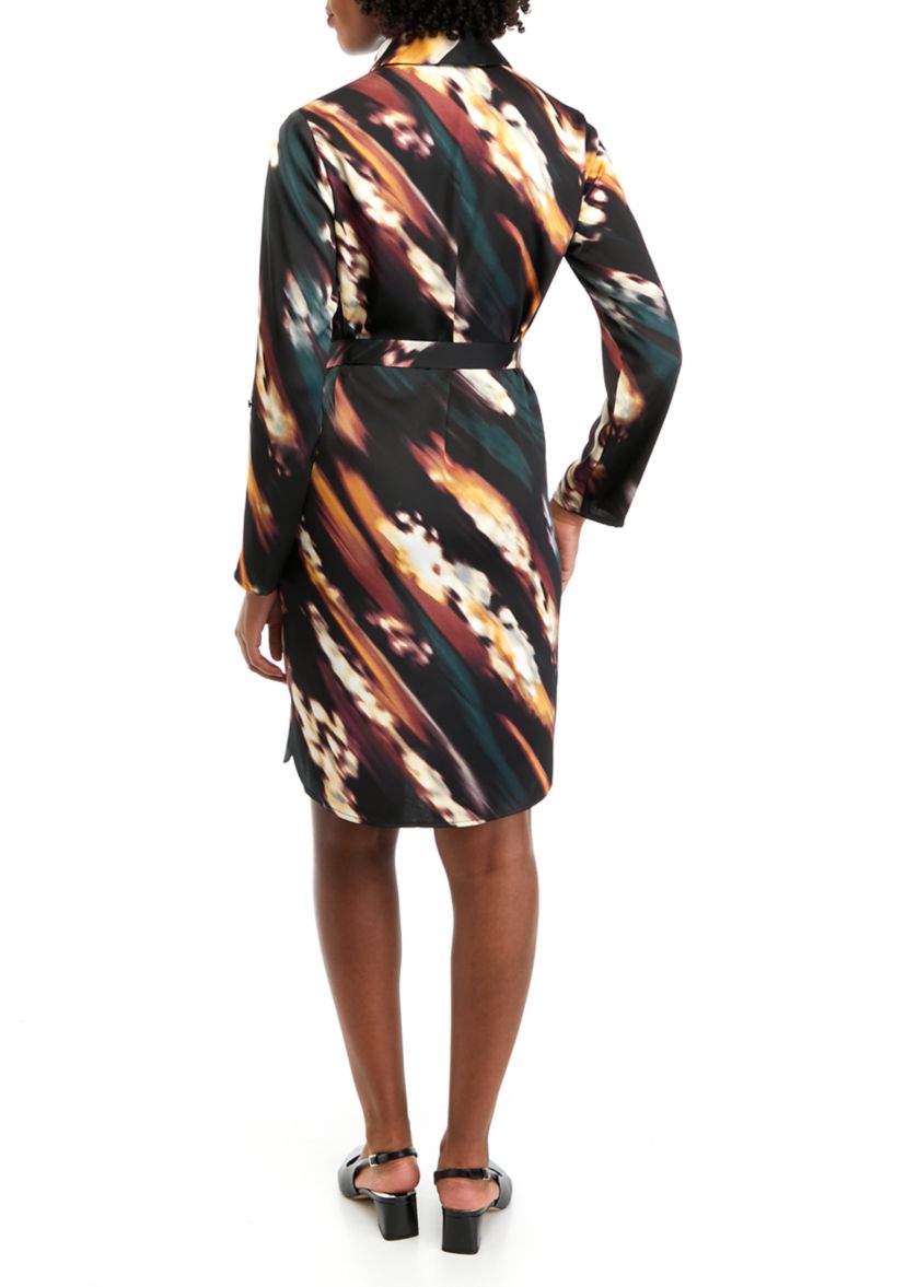 Petite Watercolor Print Shirtdress