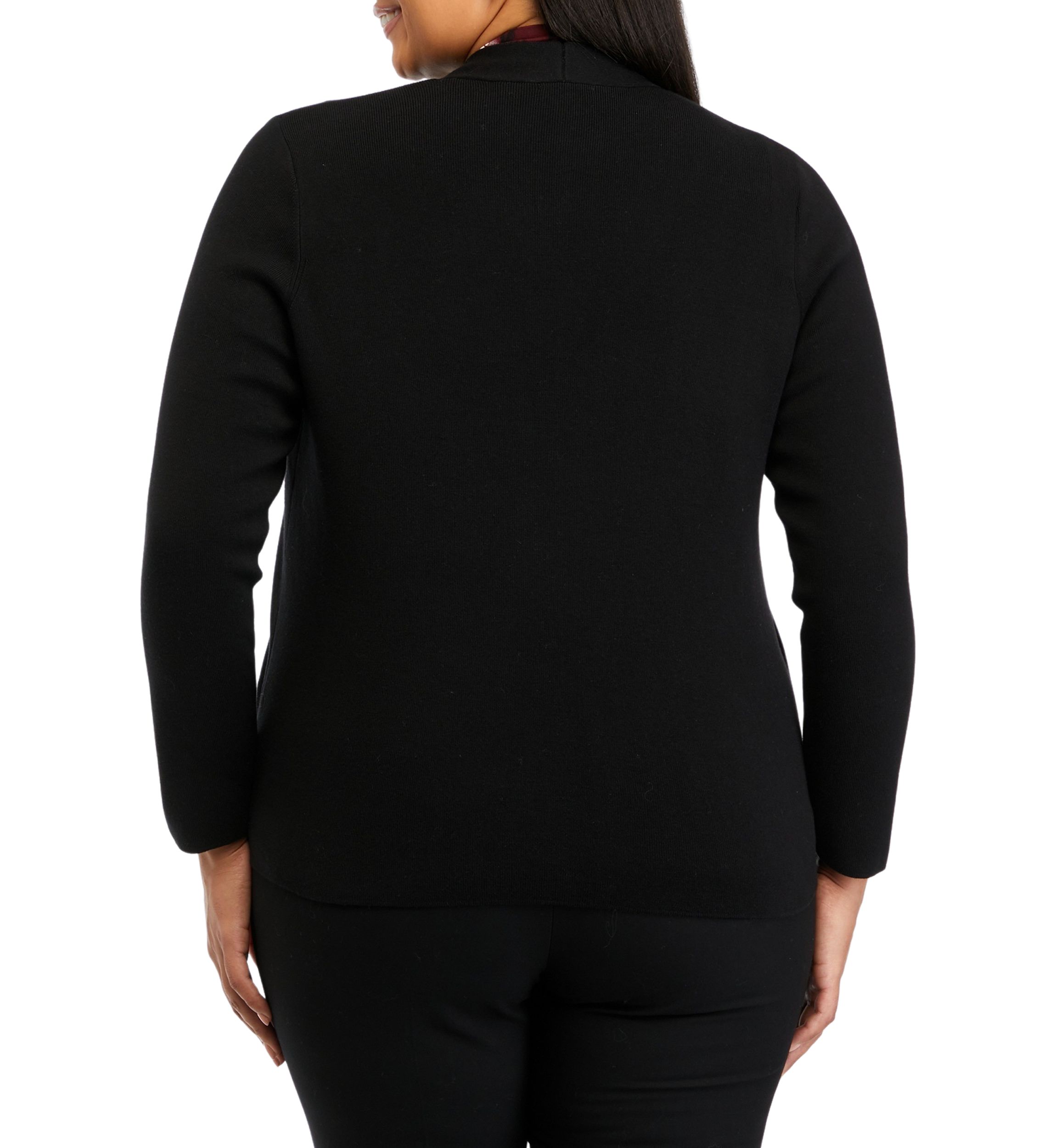 Plus Size Long Sleeve Cardigan with Side Slit