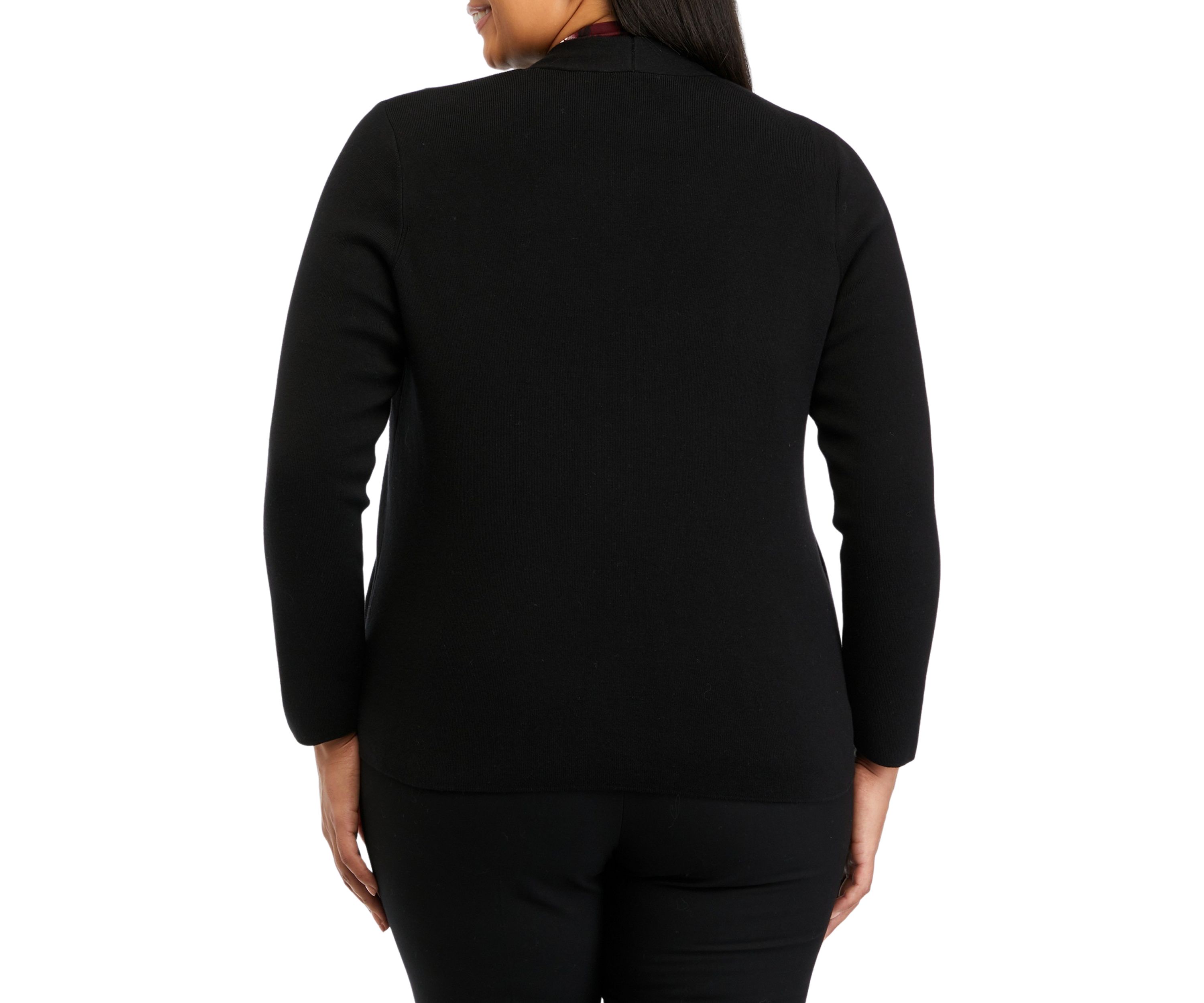 Plus Size Long Sleeve Cardigan with Side Slit