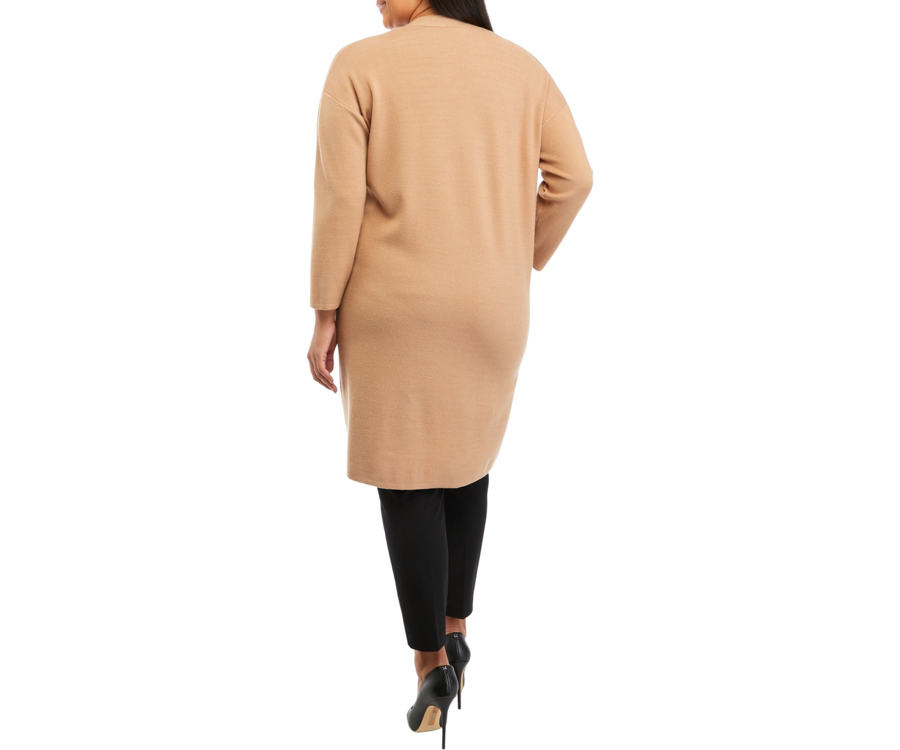 Plus Size Long Sleeve Long Cardigan