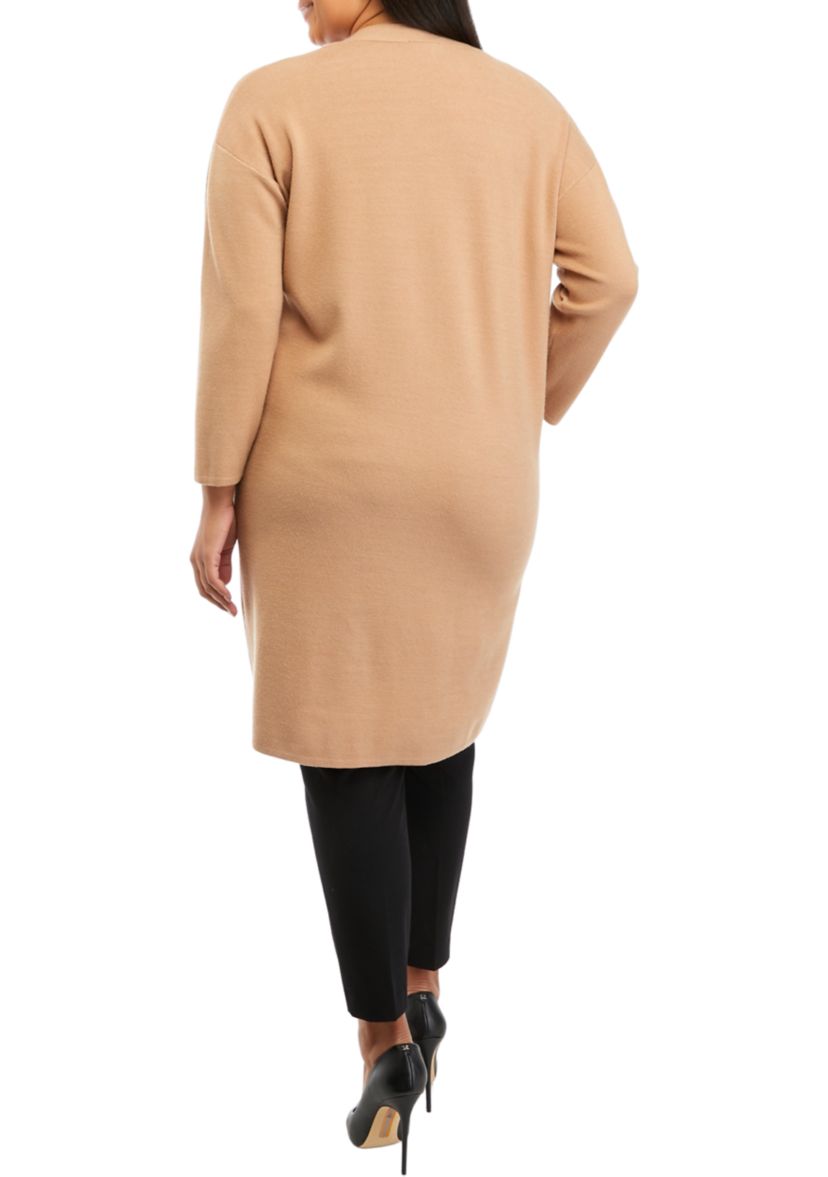 Plus Size Long Sleeve Long Cardigan