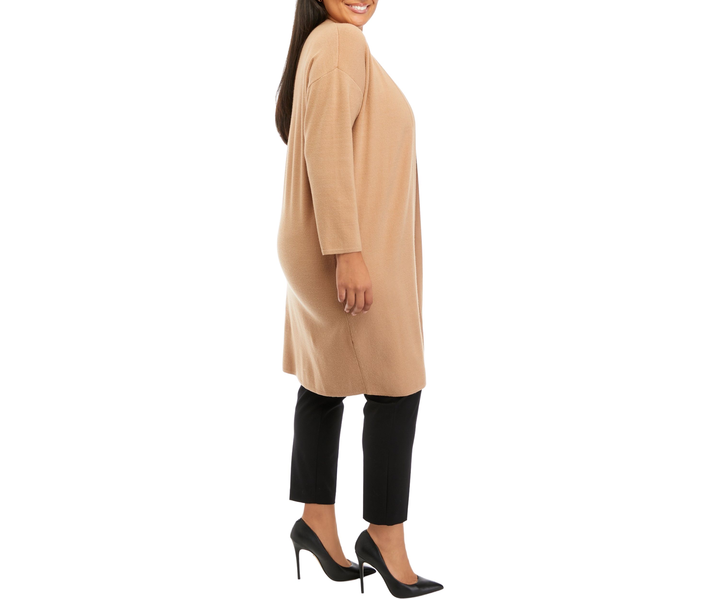 Plus Size Long Sleeve Long Cardigan