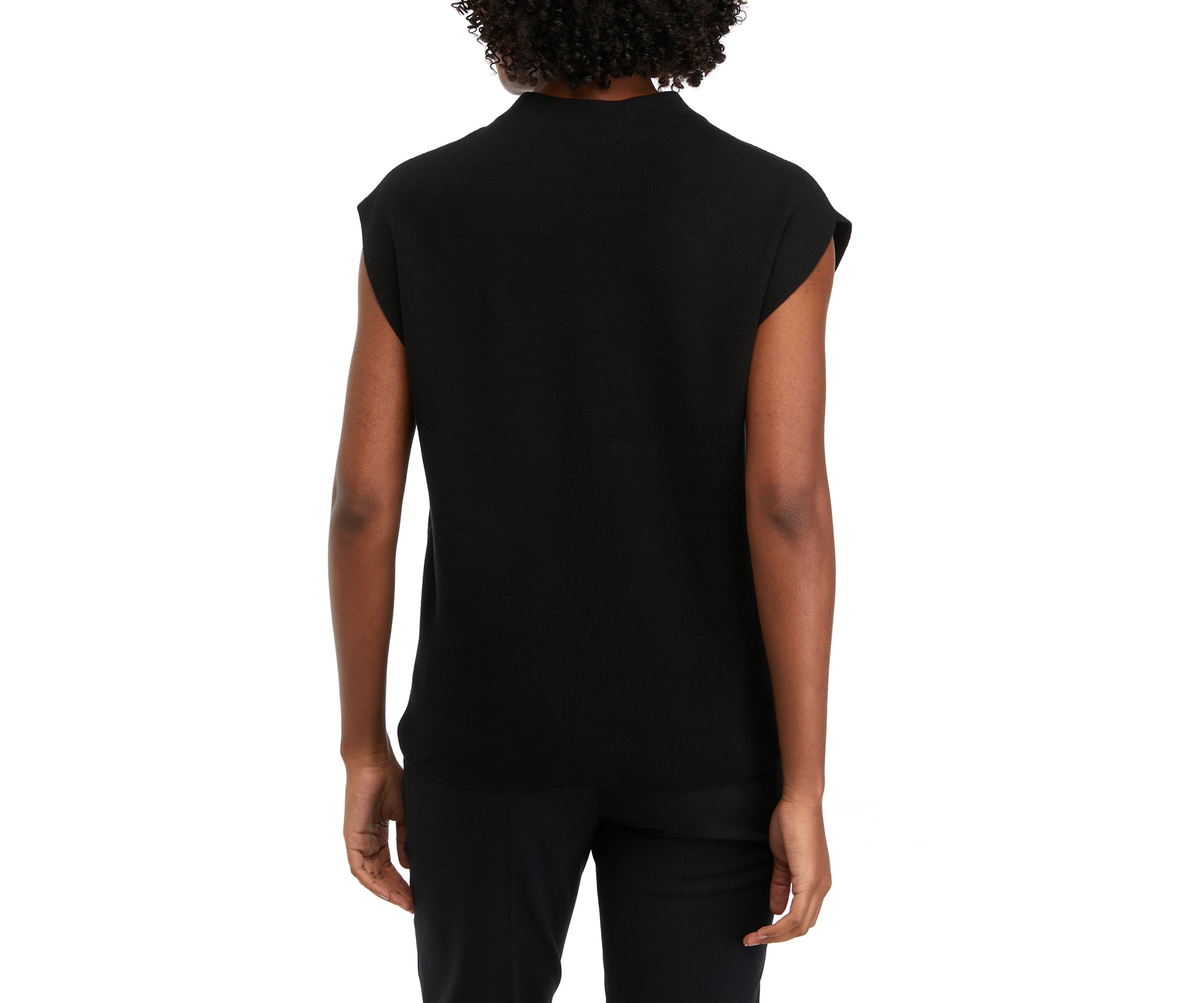 Womens Sleeveless Funnel Neck Sweater