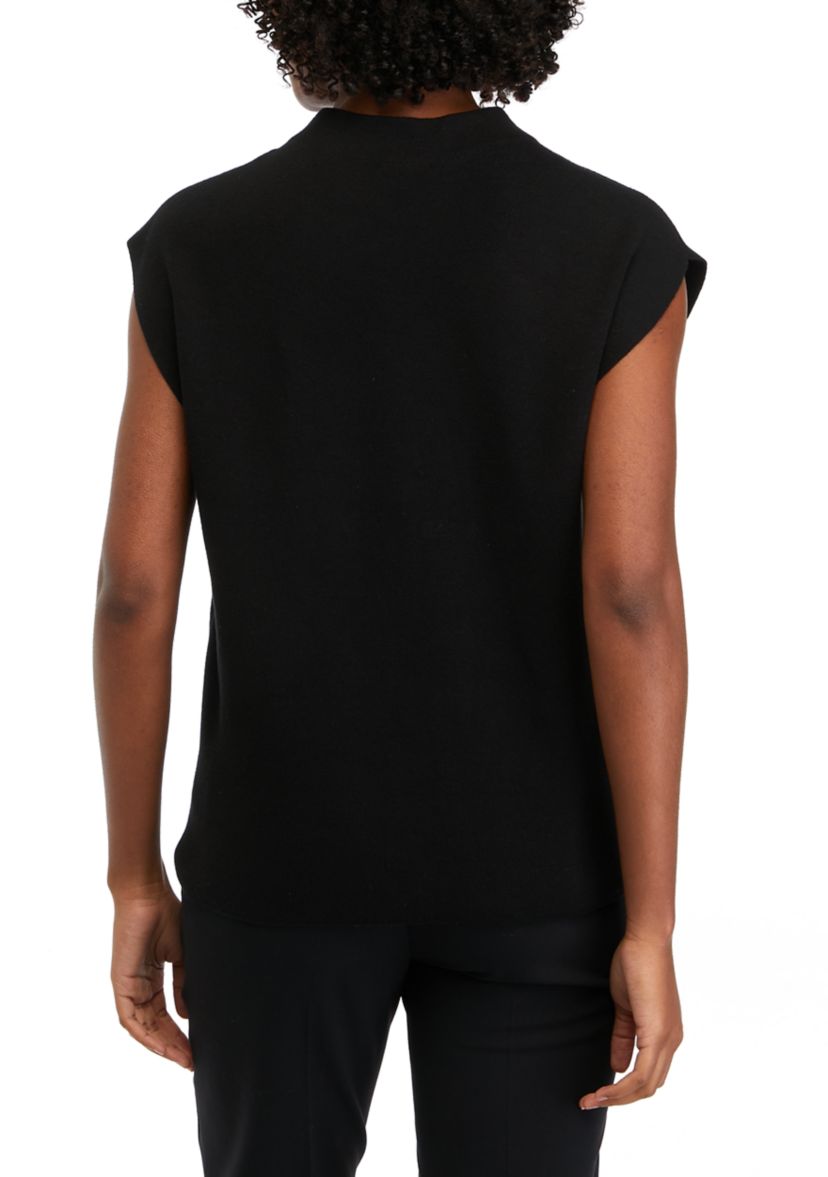Womens Sleeveless Funnel Neck Sweater