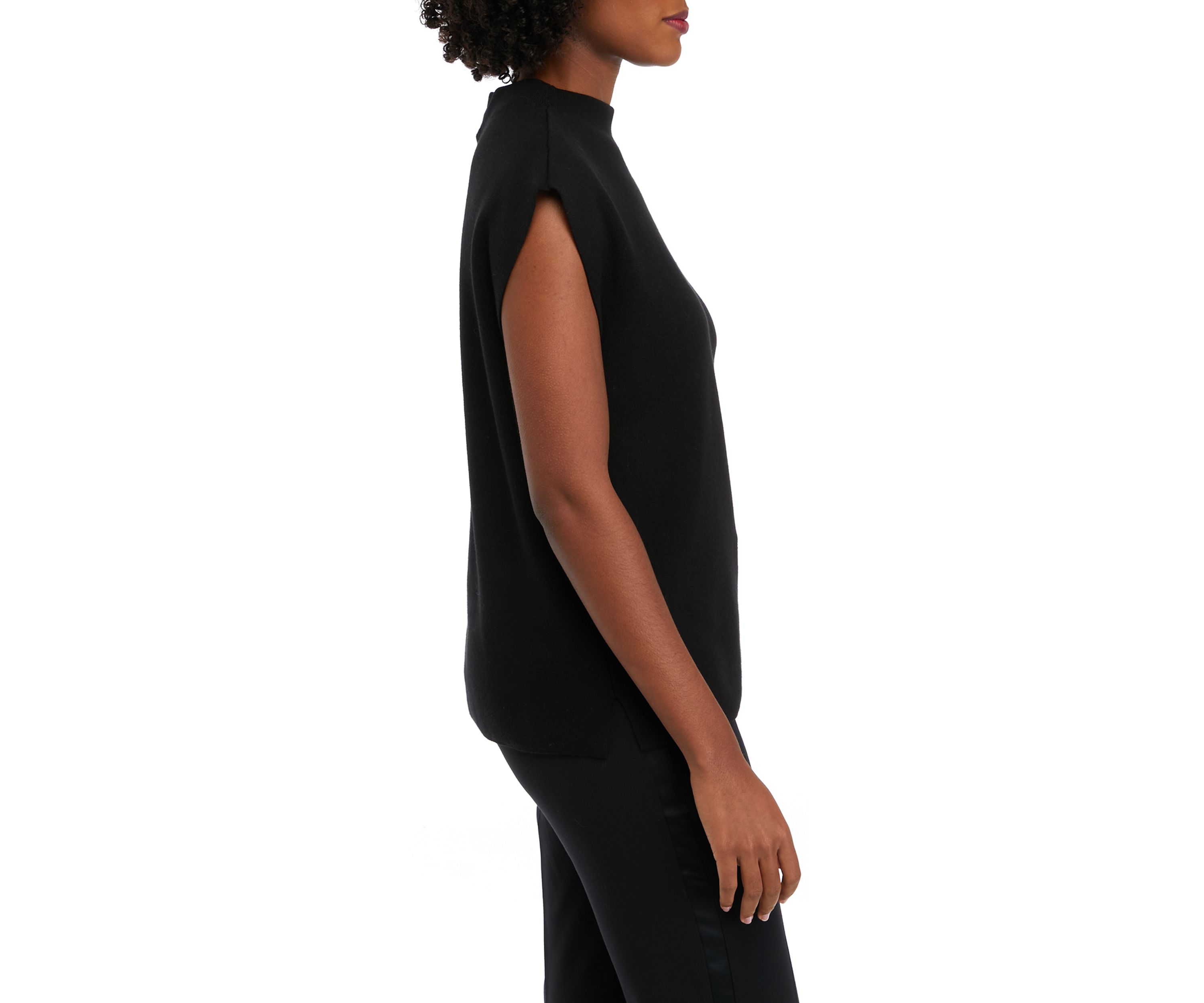 Womens Sleeveless Funnel Neck Sweater