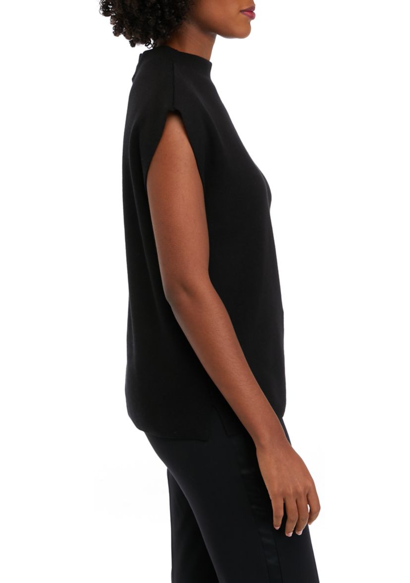 Womens Sleeveless Funnel Neck Sweater