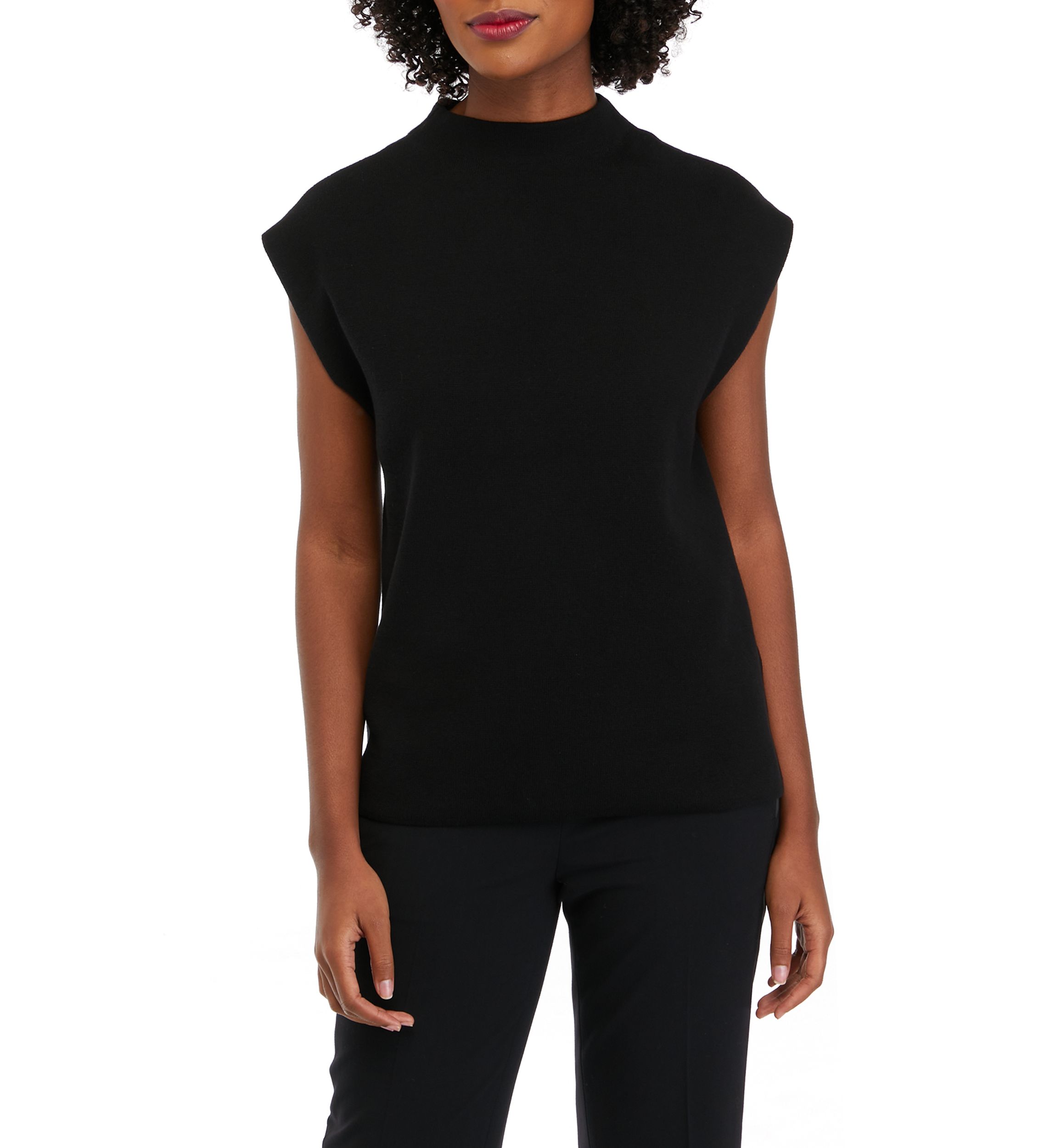 Petite Sleeveless Funnel Neck Sweater